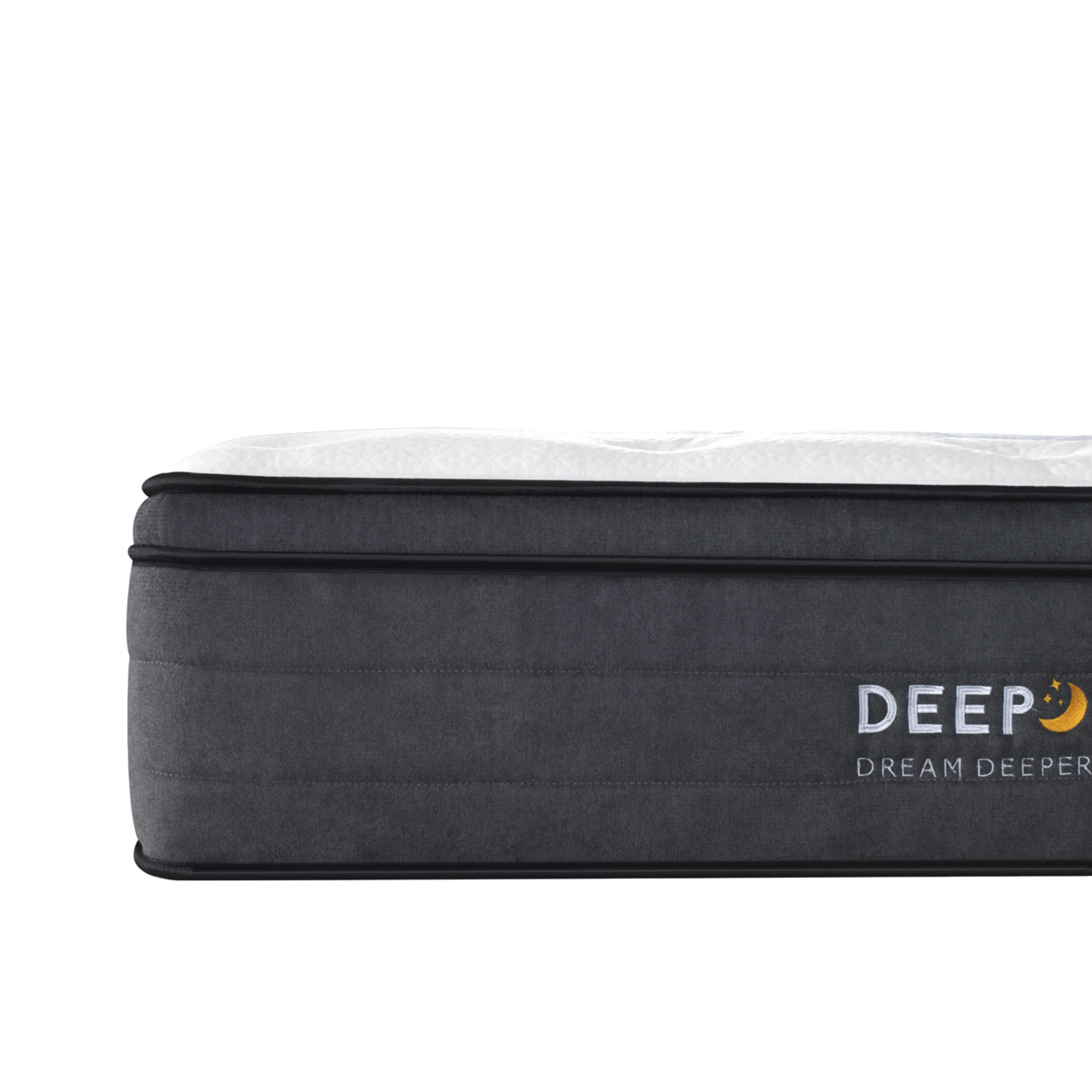 Lifely Deep Dream Essential Pocket Spring Mattress, Medium Firm, White, Grey