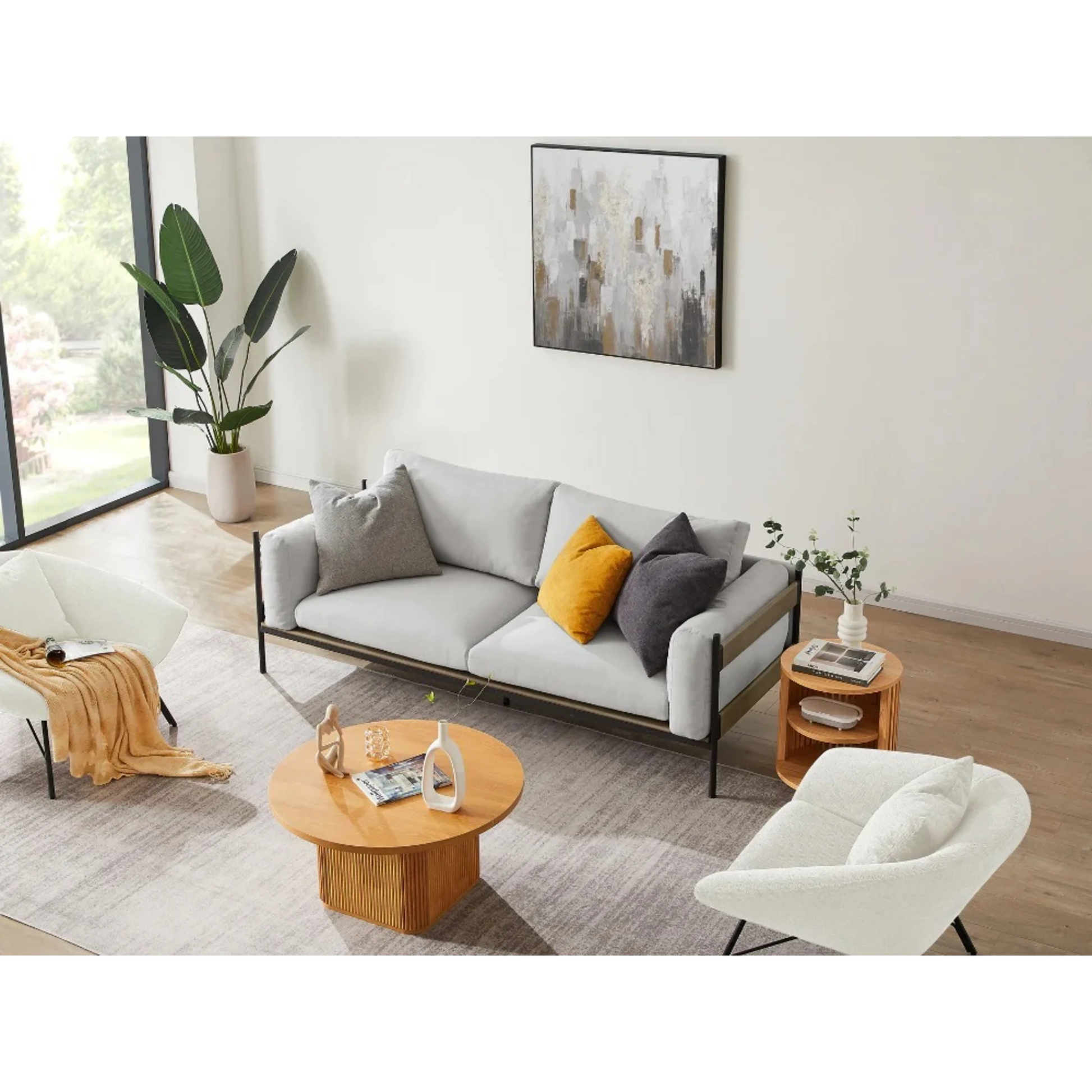 Lifely Nash 3 Seater Sofa, 79Wx208Lx81.5Hcm, Grey