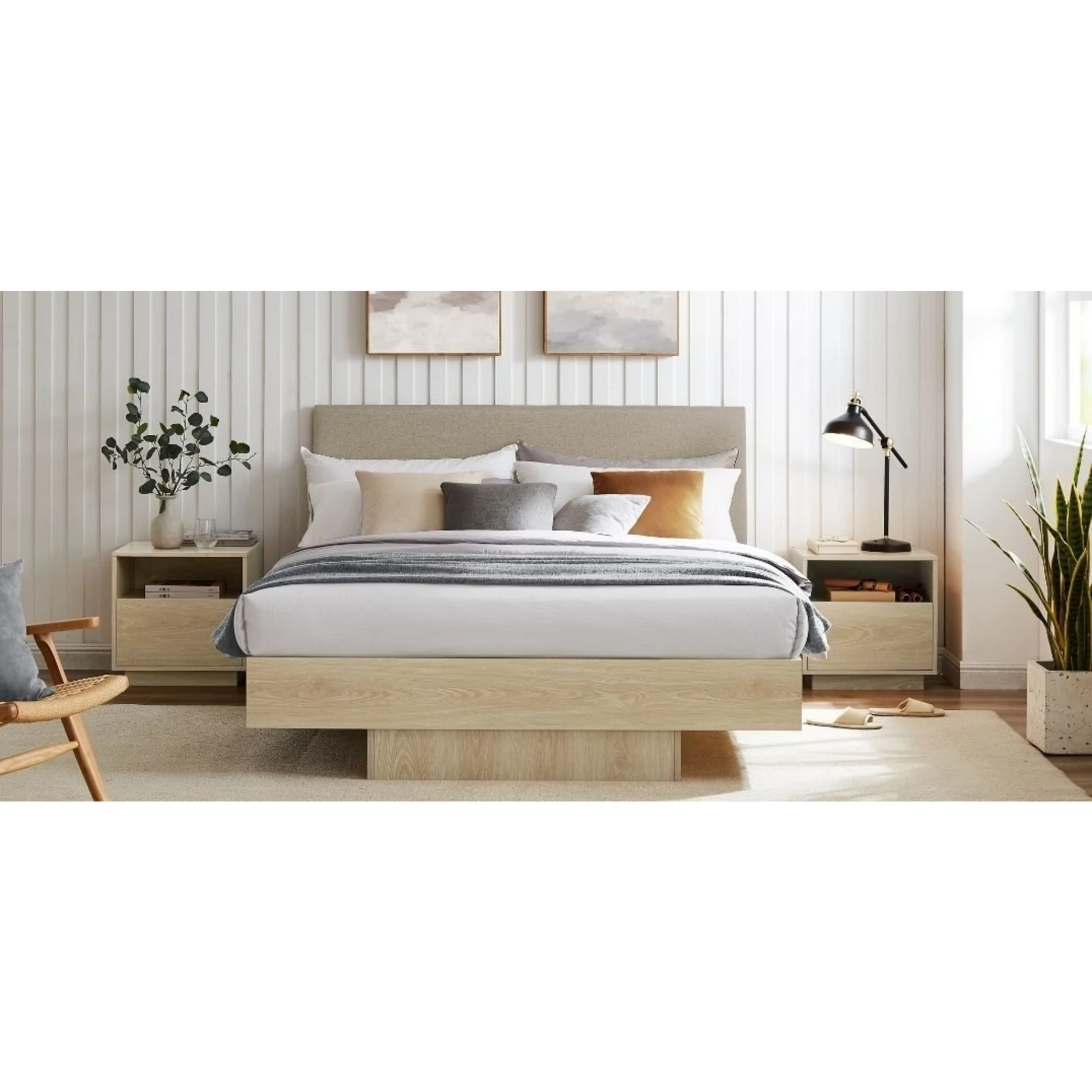 Lifely Nook Bedside Table, Natural Wood