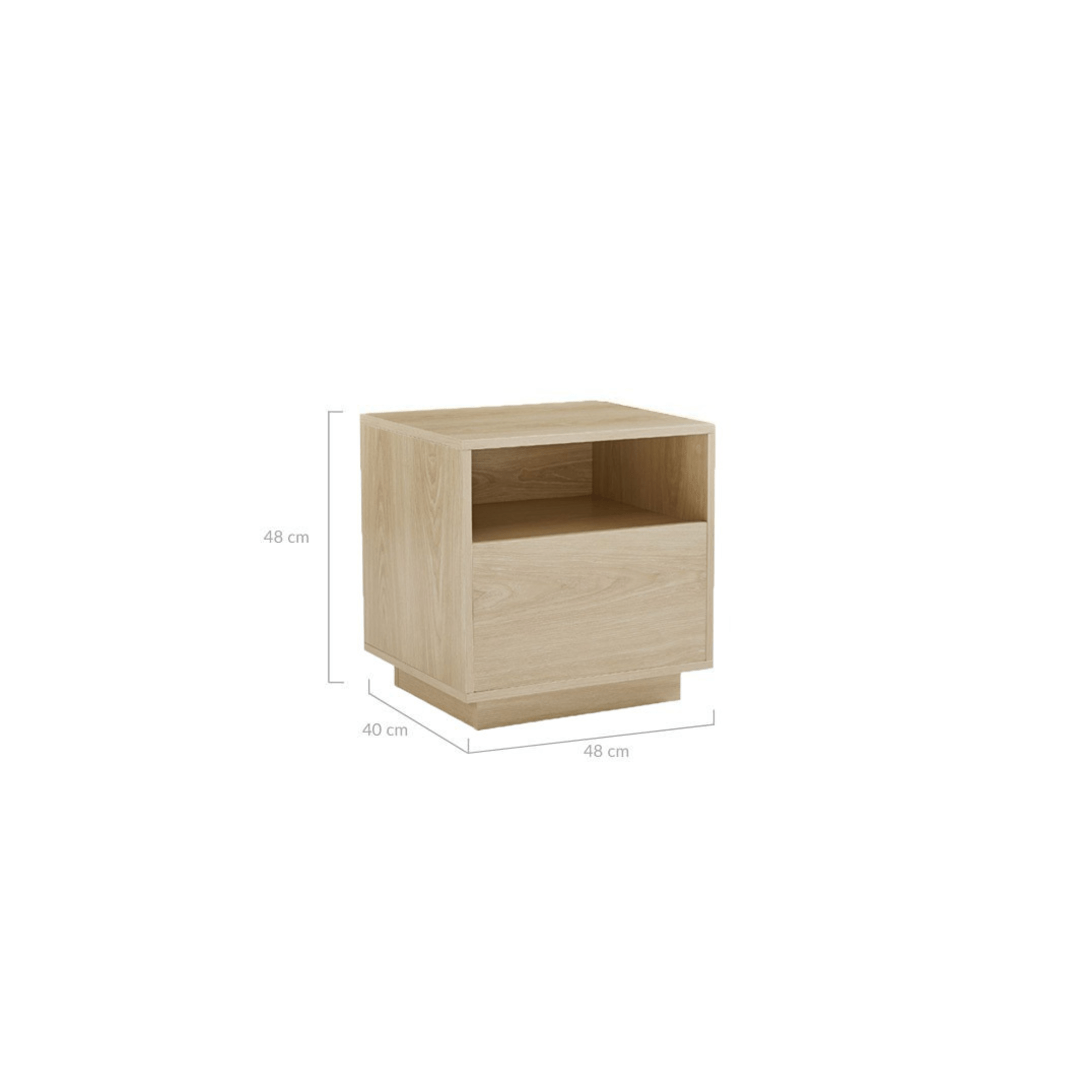 Lifely Nook Bedside Table, Natural Wood