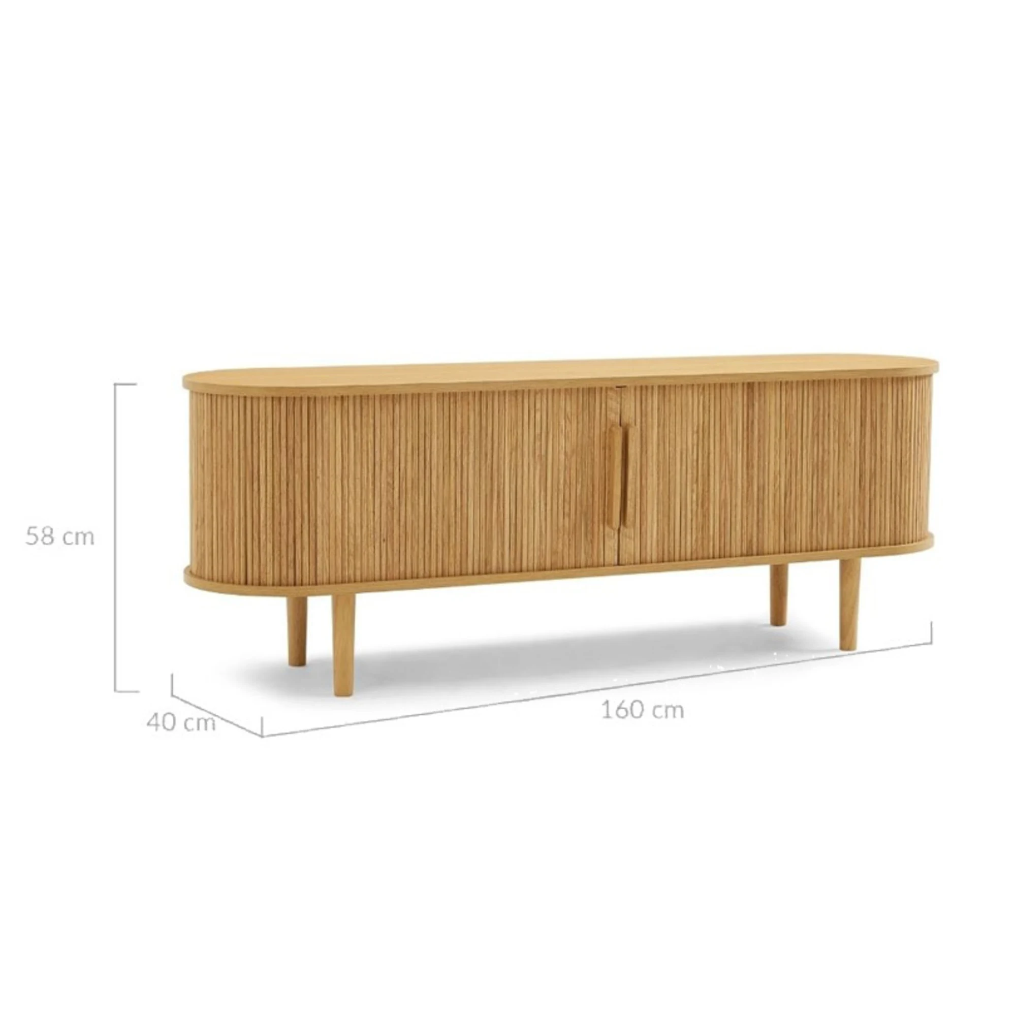 Lifely Tate Entertainment Unit, Natural Wood, 160cm