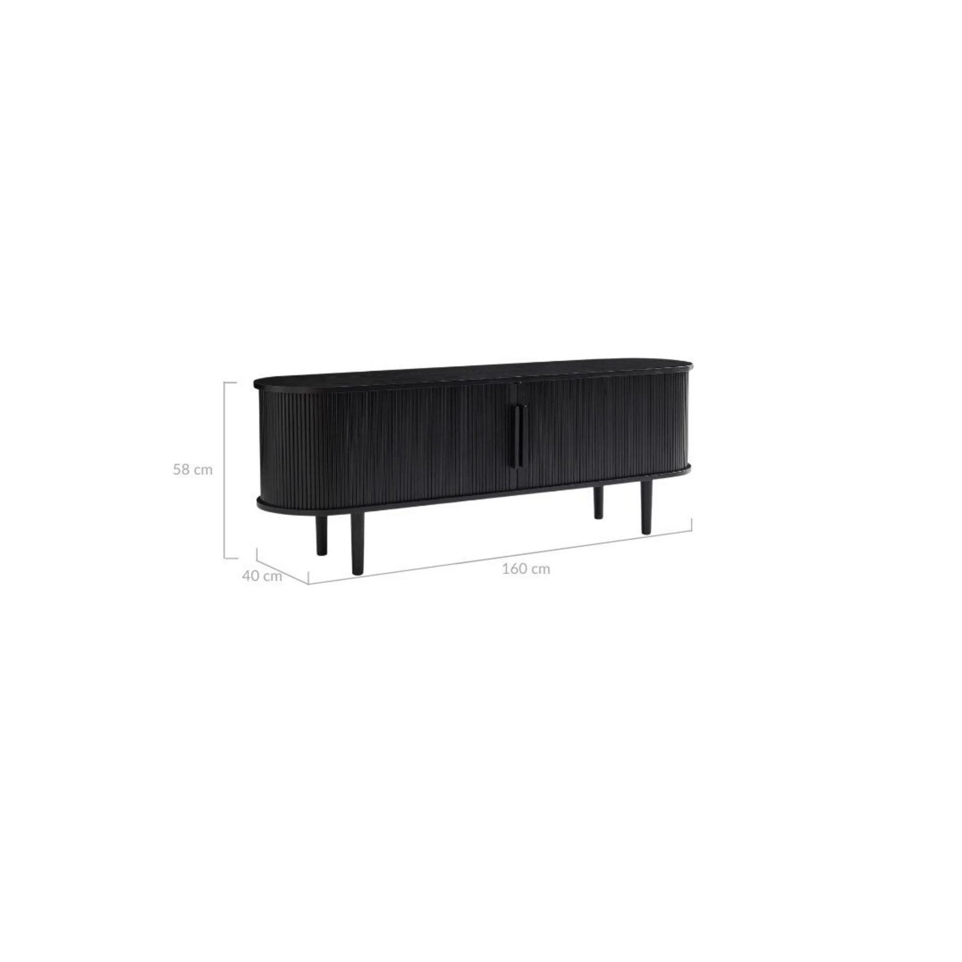 Lifely Tate Entertainment Unit, Black, 160cm