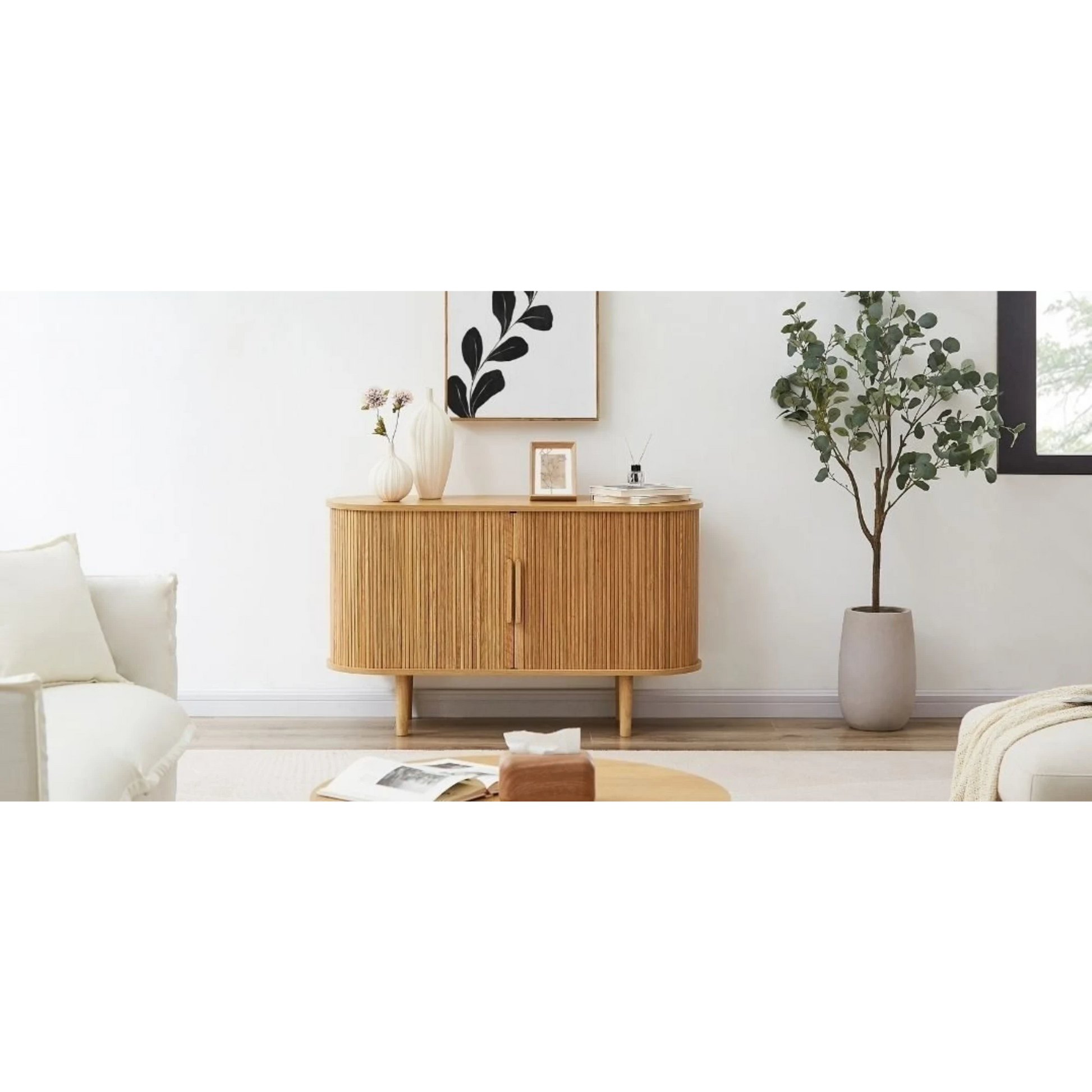 Lifely Tate Tambor Door Sideboard, Natural Wood