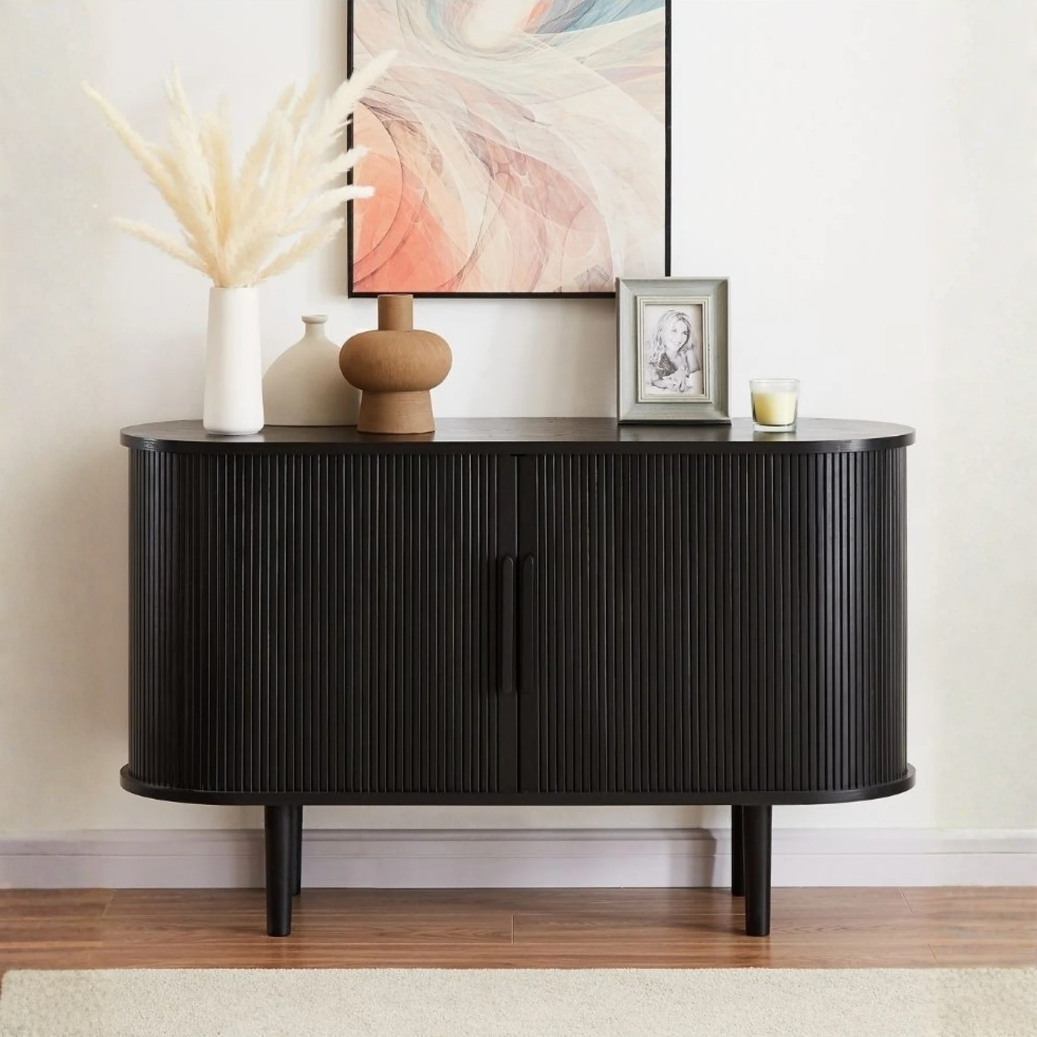 Lifely Tate Tambor Door Sideboard, Black