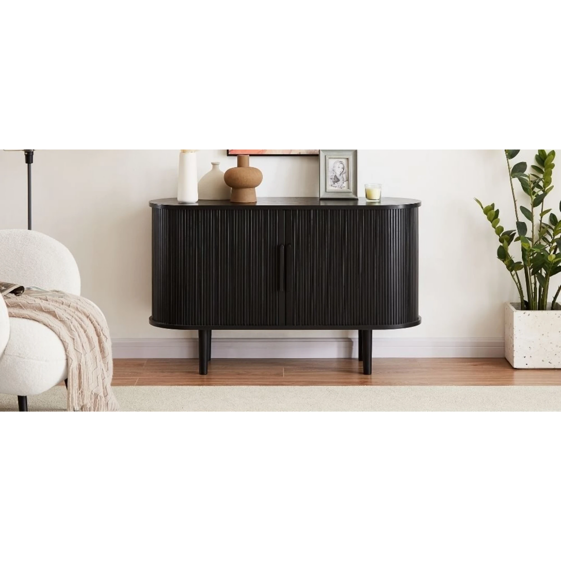 Lifely Tate Tambor Door Sideboard, Black