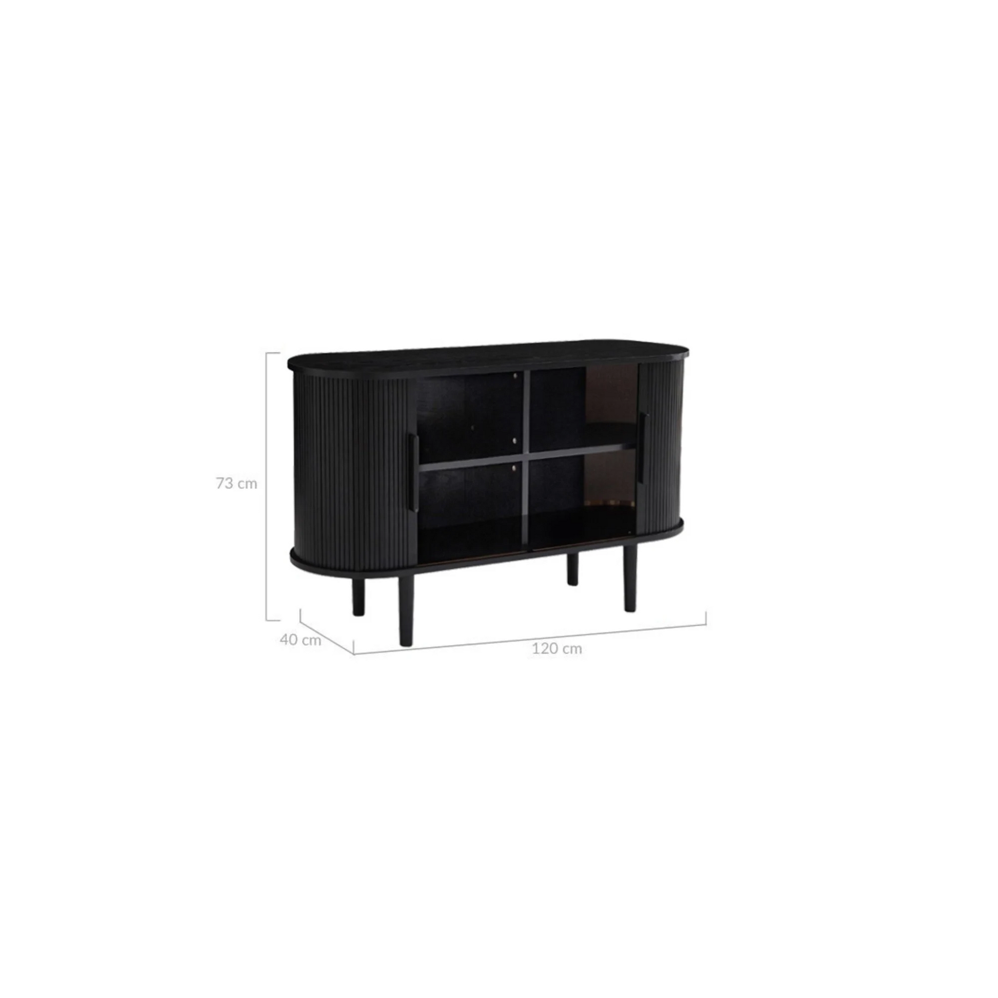 Lifely Tate Tambor Door Sideboard, Black