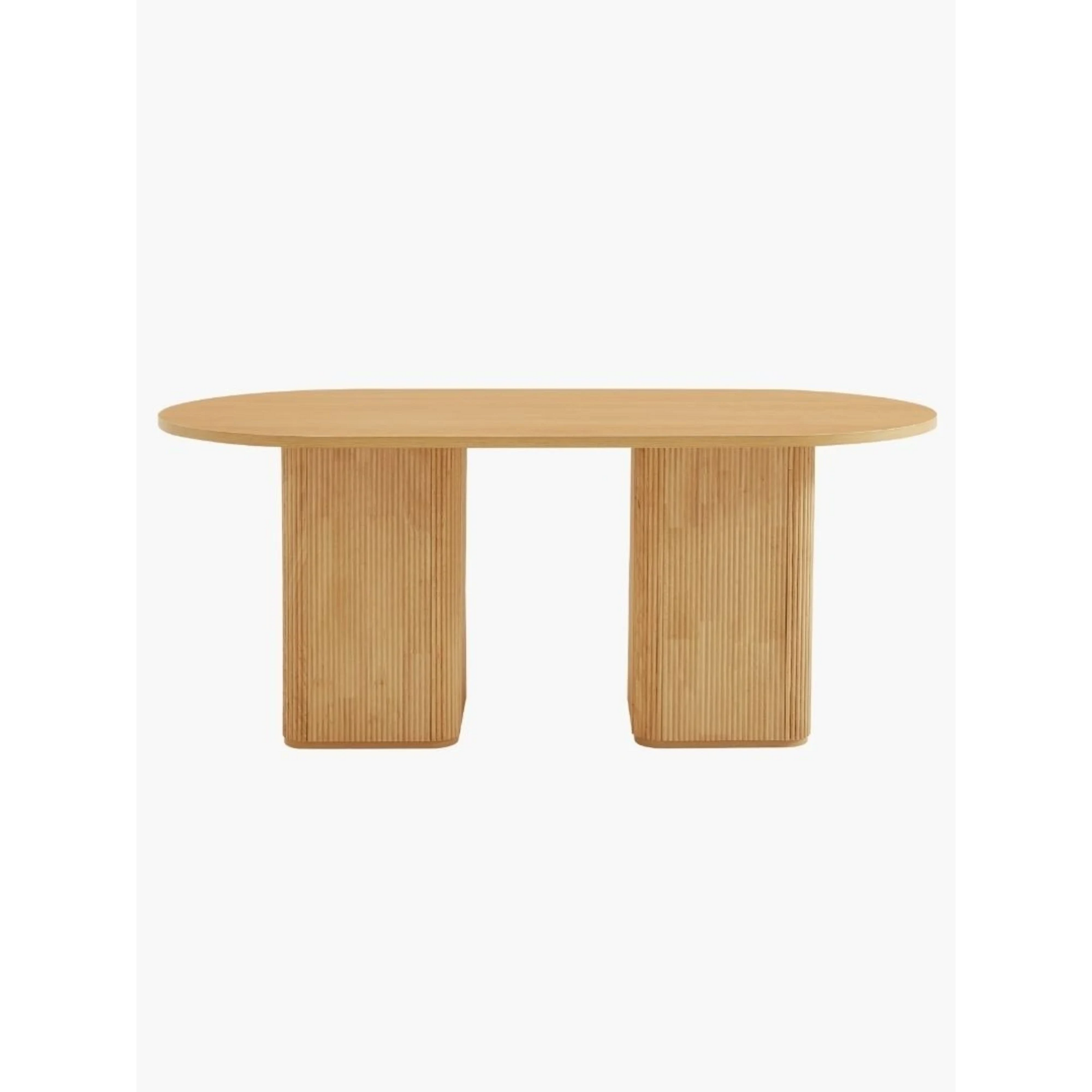 Lifely Tate Ripple Oval Dining Table, Natural Wood