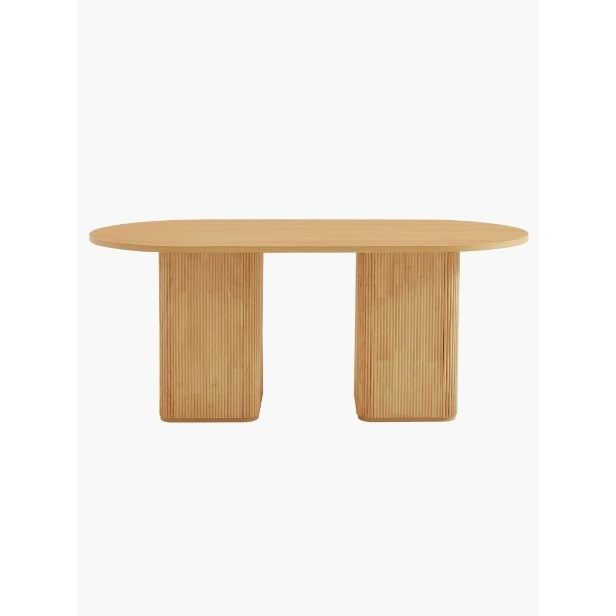 Lifely Tate Ripple Oval Dining Table, Natural Wood