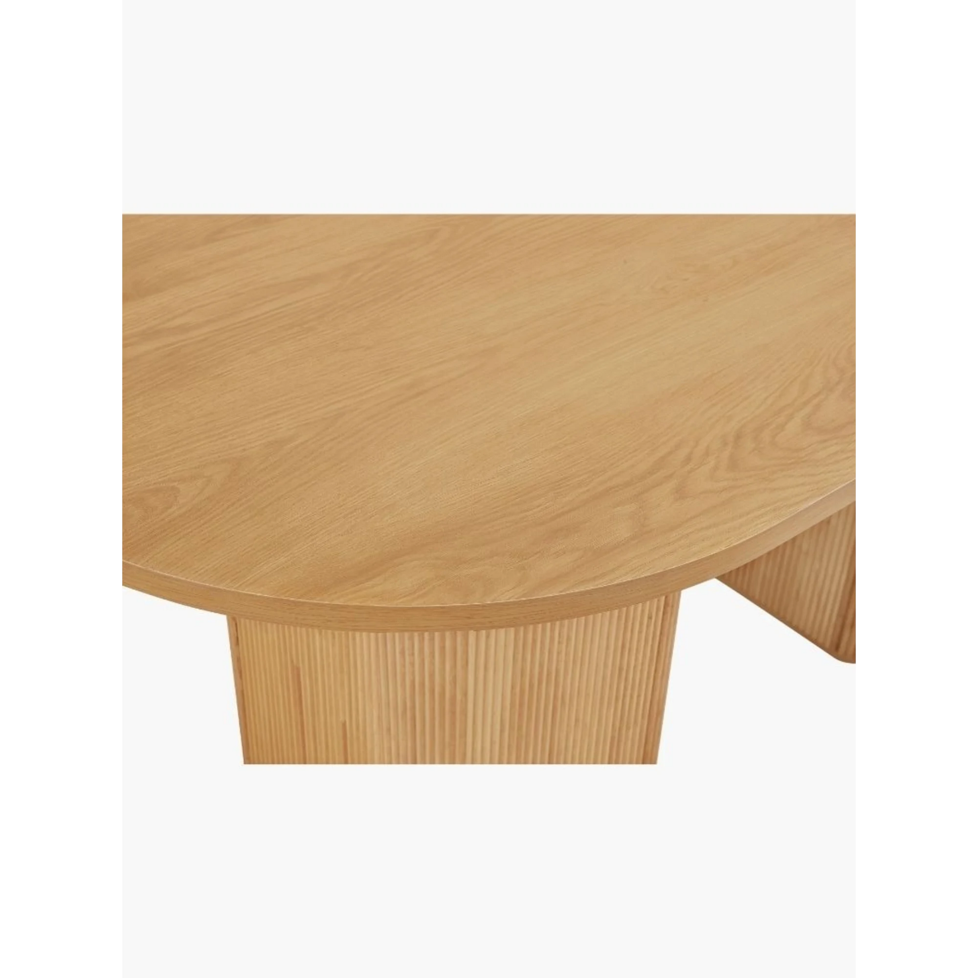 Lifely Tate Ripple Oval Dining Table, Natural Wood