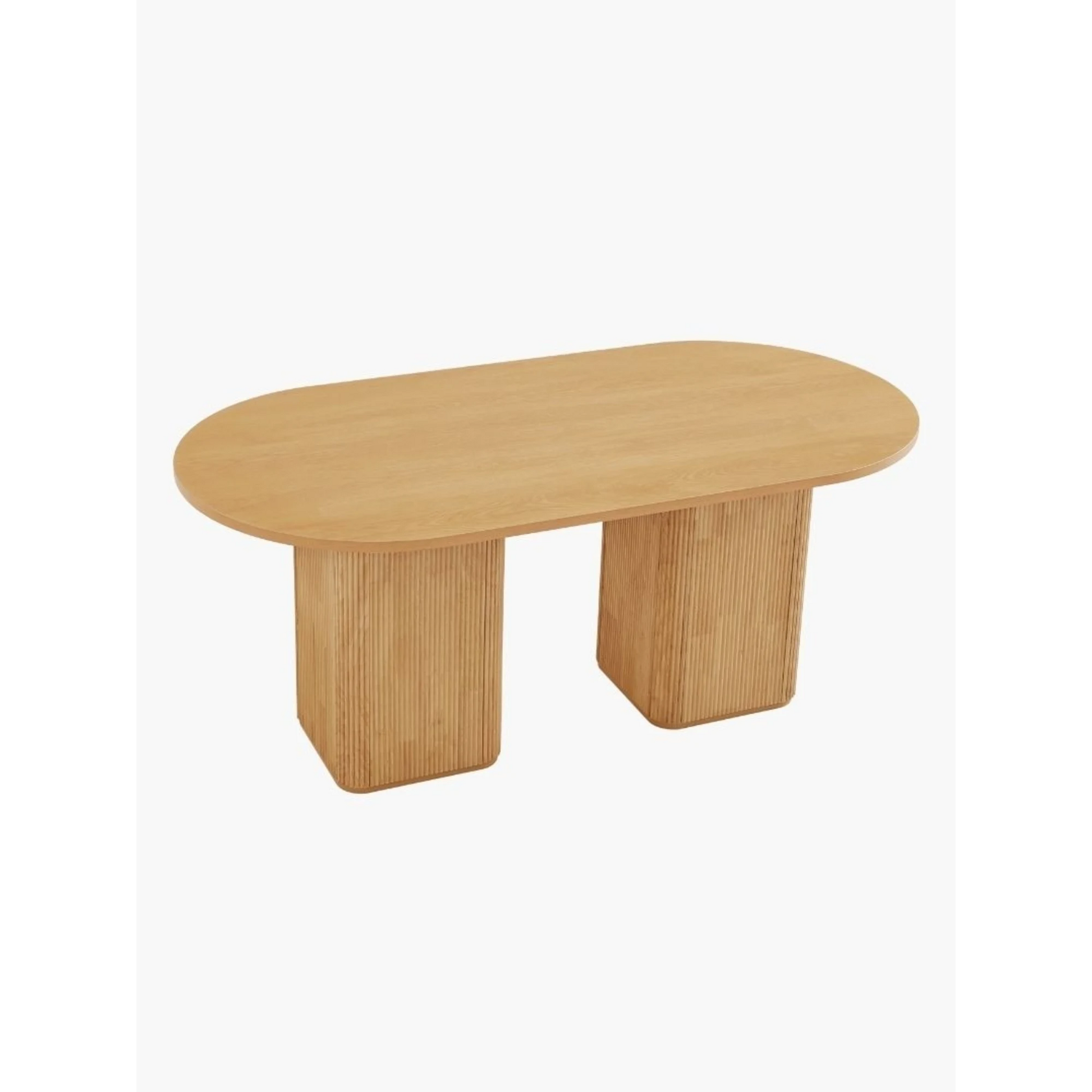 Lifely Tate Ripple Oval Dining Table, Natural Wood
