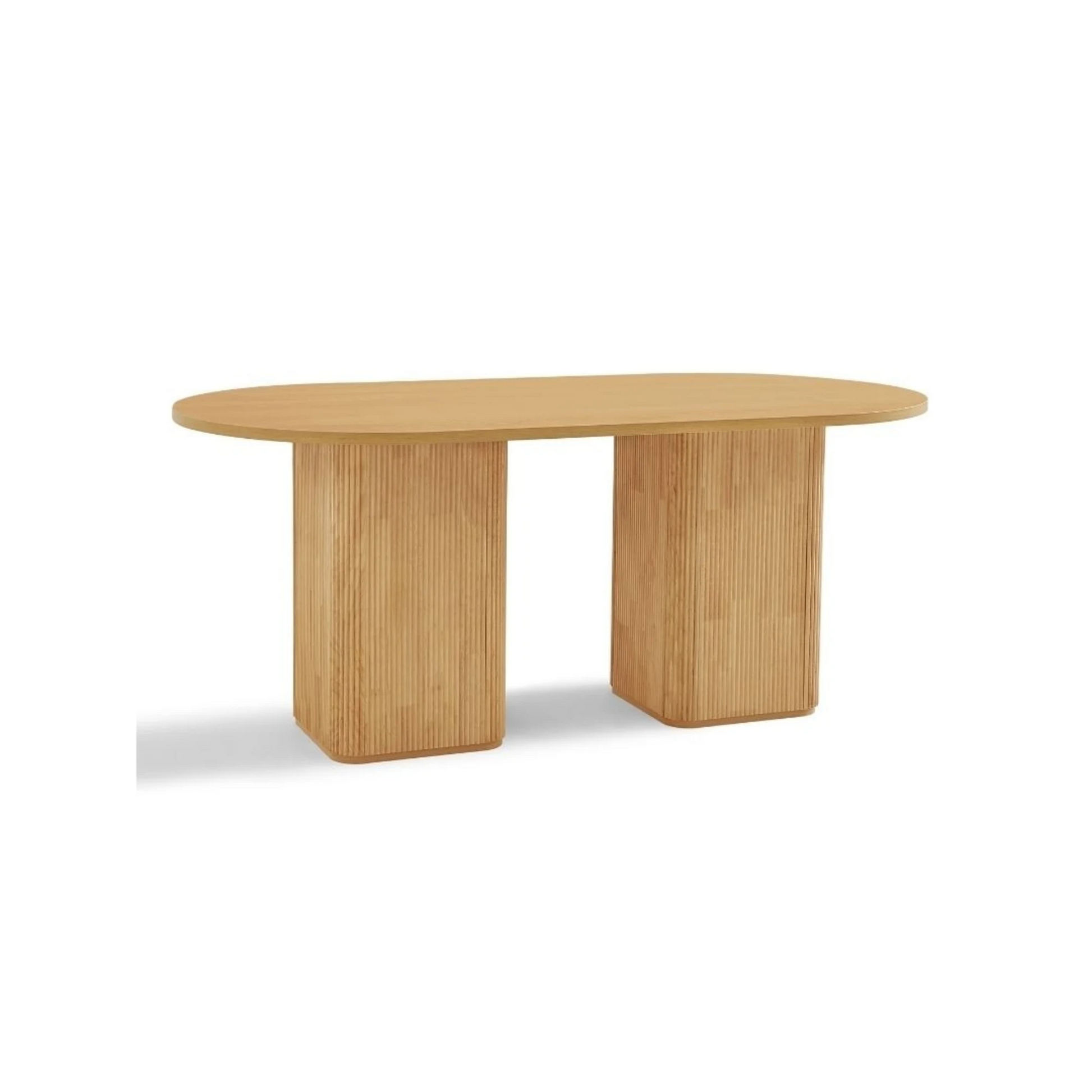 Lifely Tate Ripple Oval Dining Table, Natural Wood