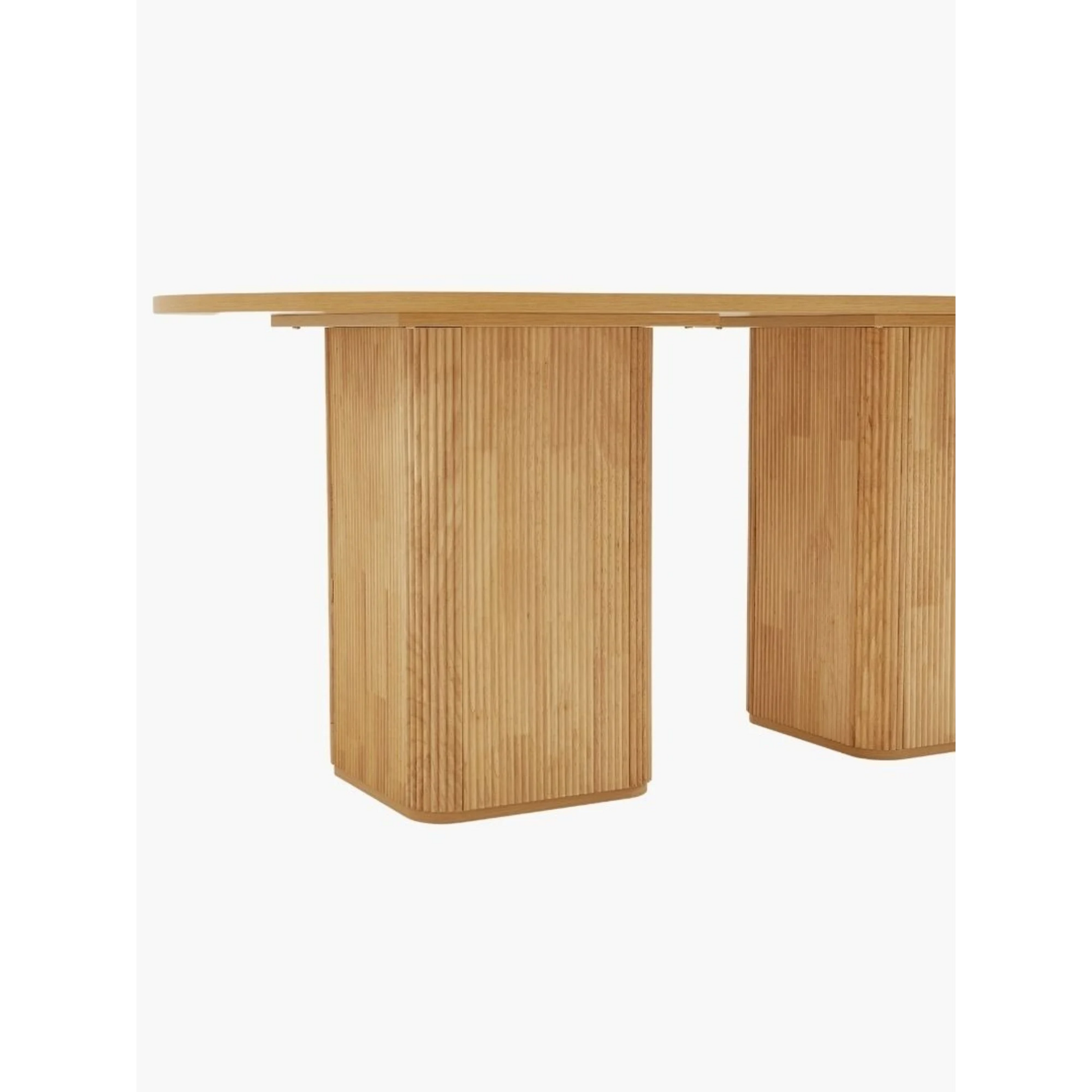 Lifely Tate Ripple Oval Dining Table, Natural Wood