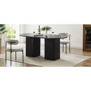 Lifely Tate Ripple Oval Dining Table, Black
