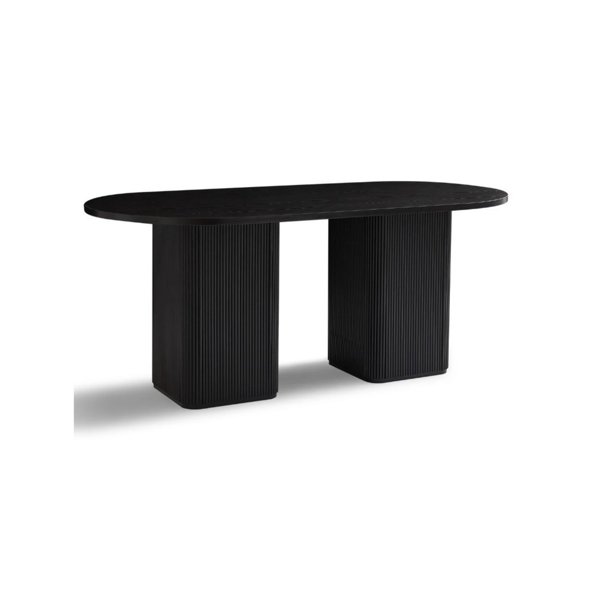 Lifely Tate Ripple Oval Dining Table, Black