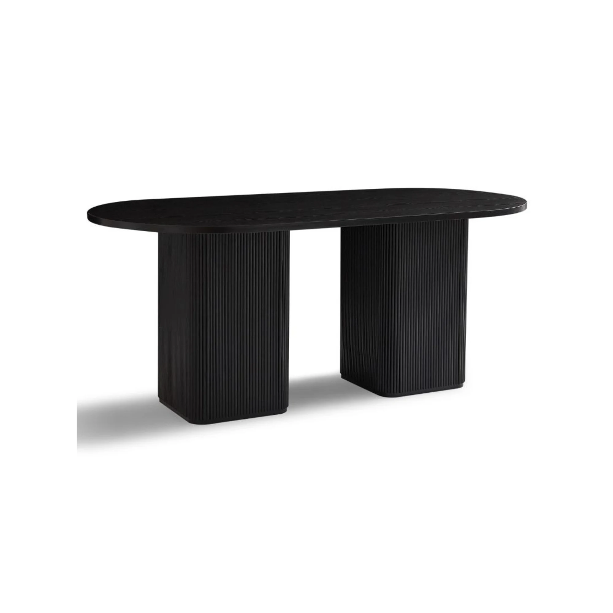 Lifely Tate Ripple Oval Dining Table, Black