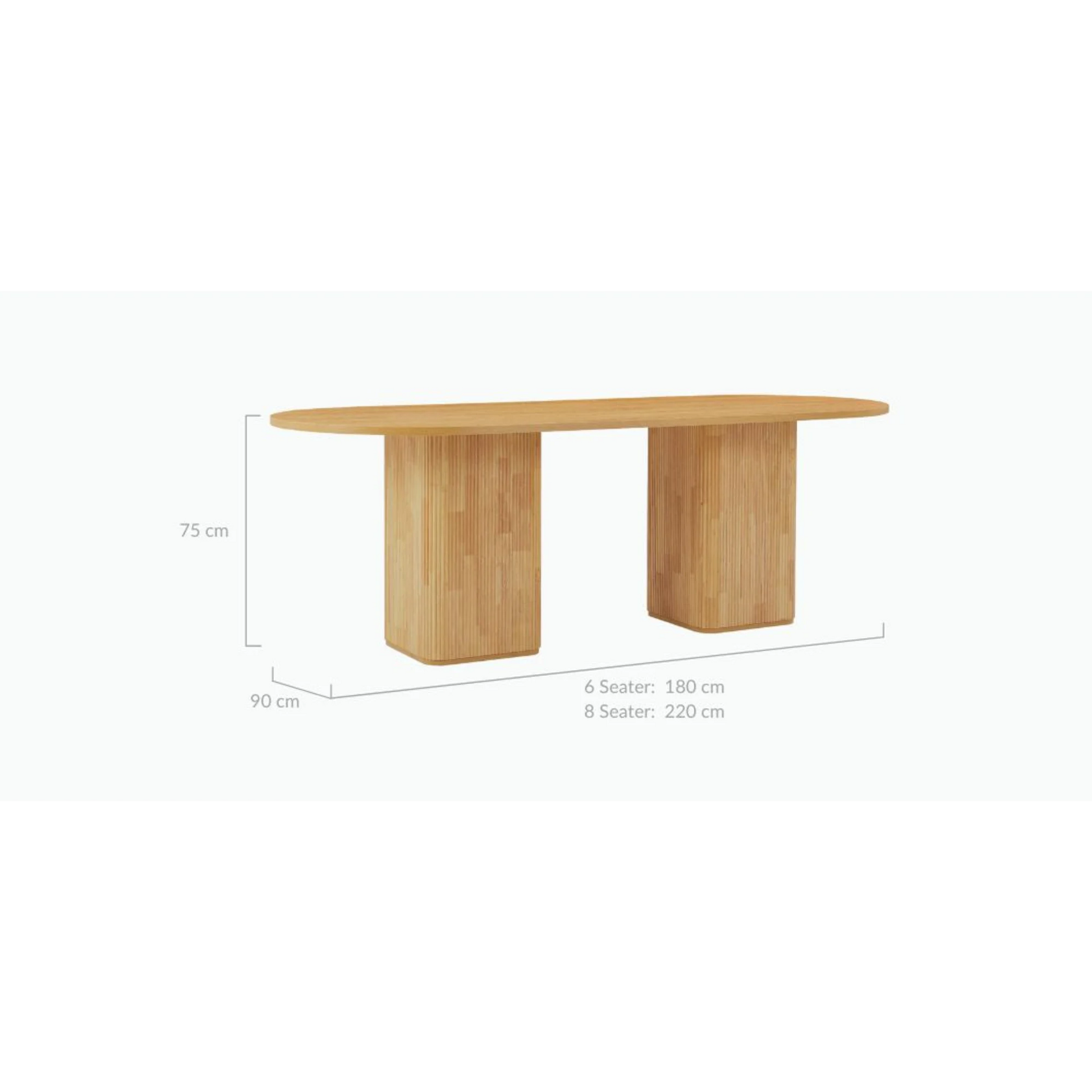 Lifely Tate Ripple Oval Dining Table, Black