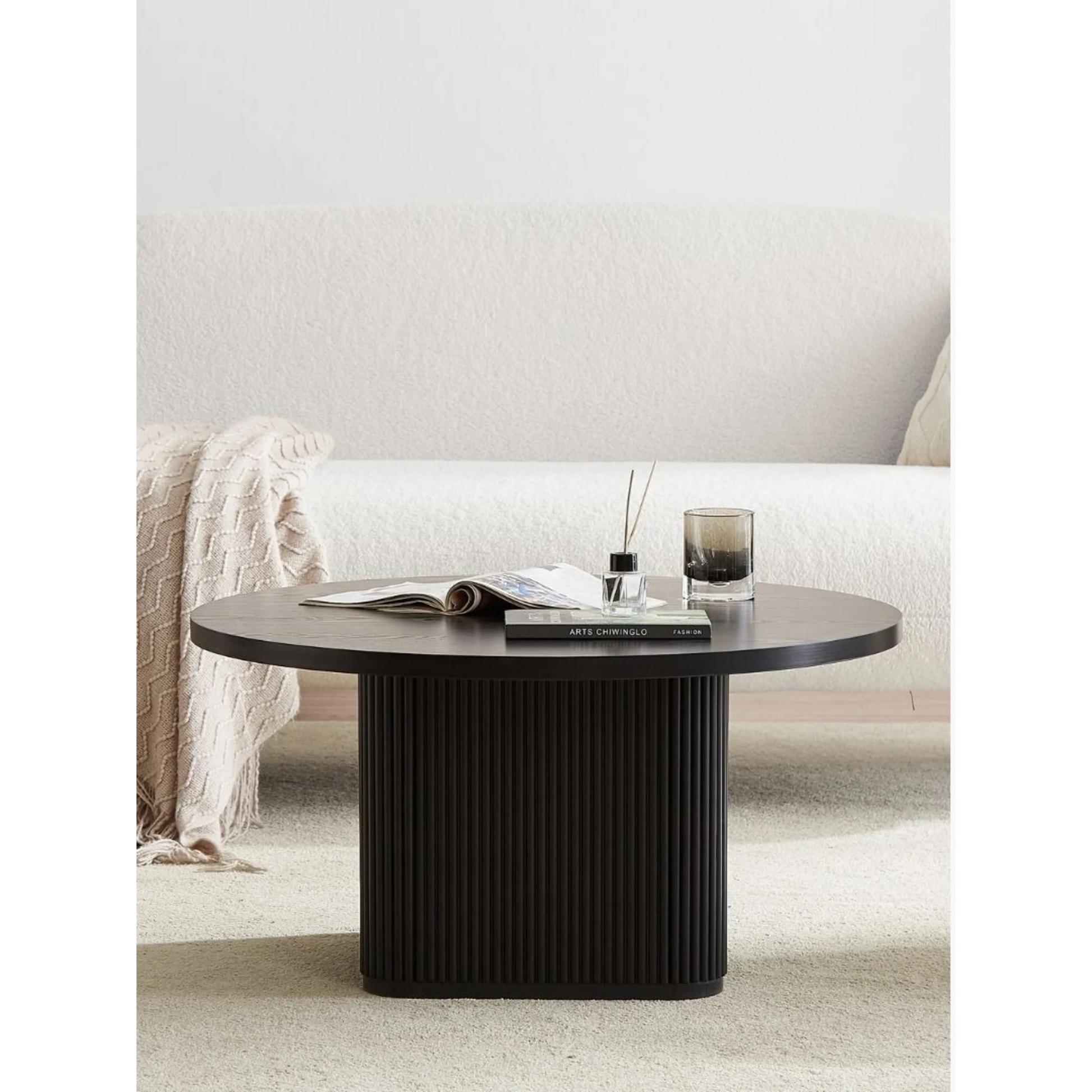 Lifely Tate Ripple Coffee Table, Black