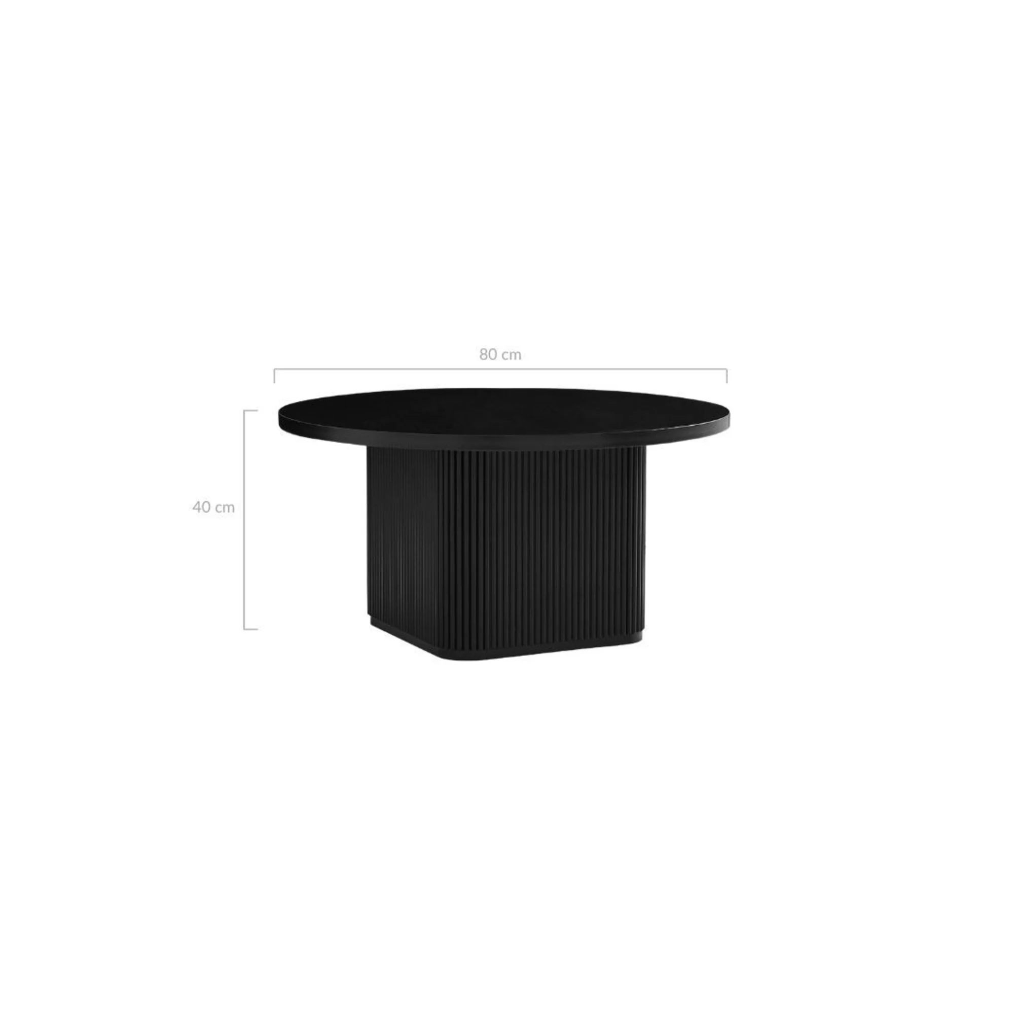 Lifely Tate Ripple Coffee Table, Black