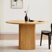 Lifely Tate Ripple Round Dining Table, Natural Wood