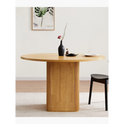 Lifely Tate Ripple Round Dining Table, Natural Wood