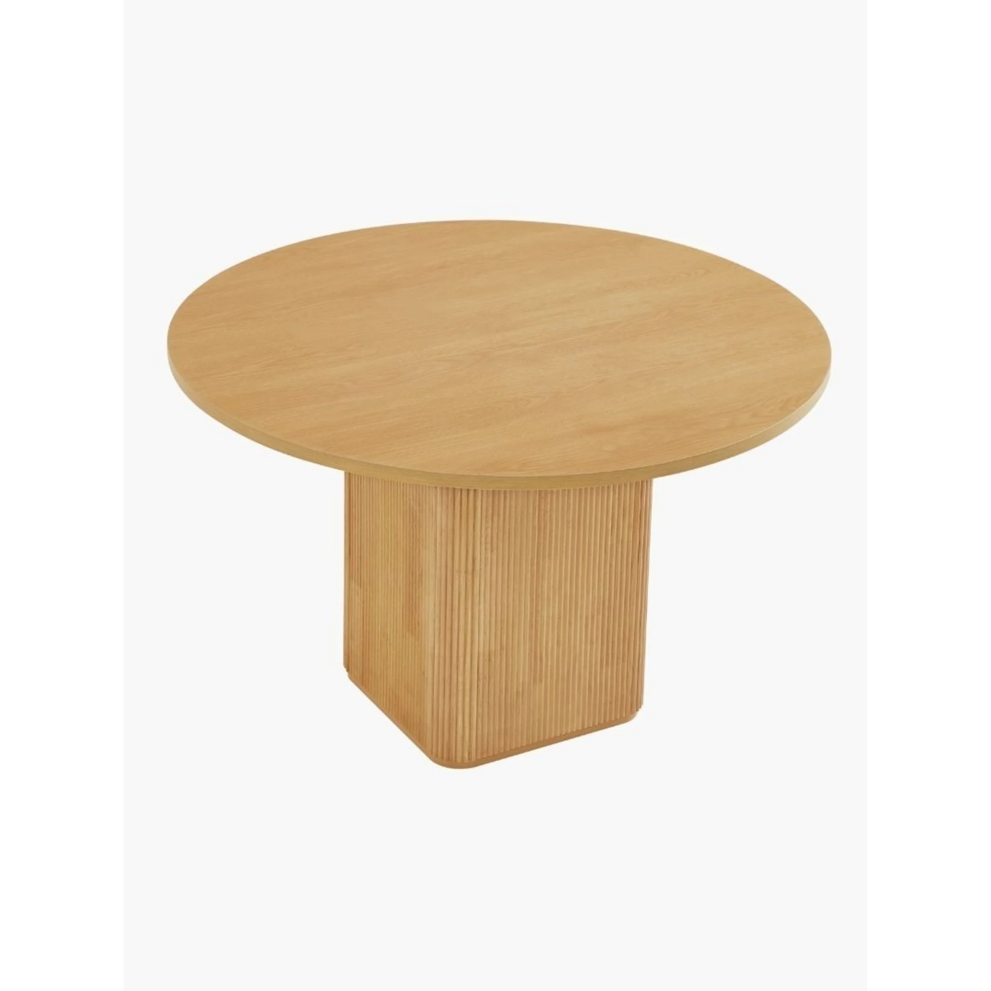 Lifely Tate Ripple Round Dining Table, Natural Wood