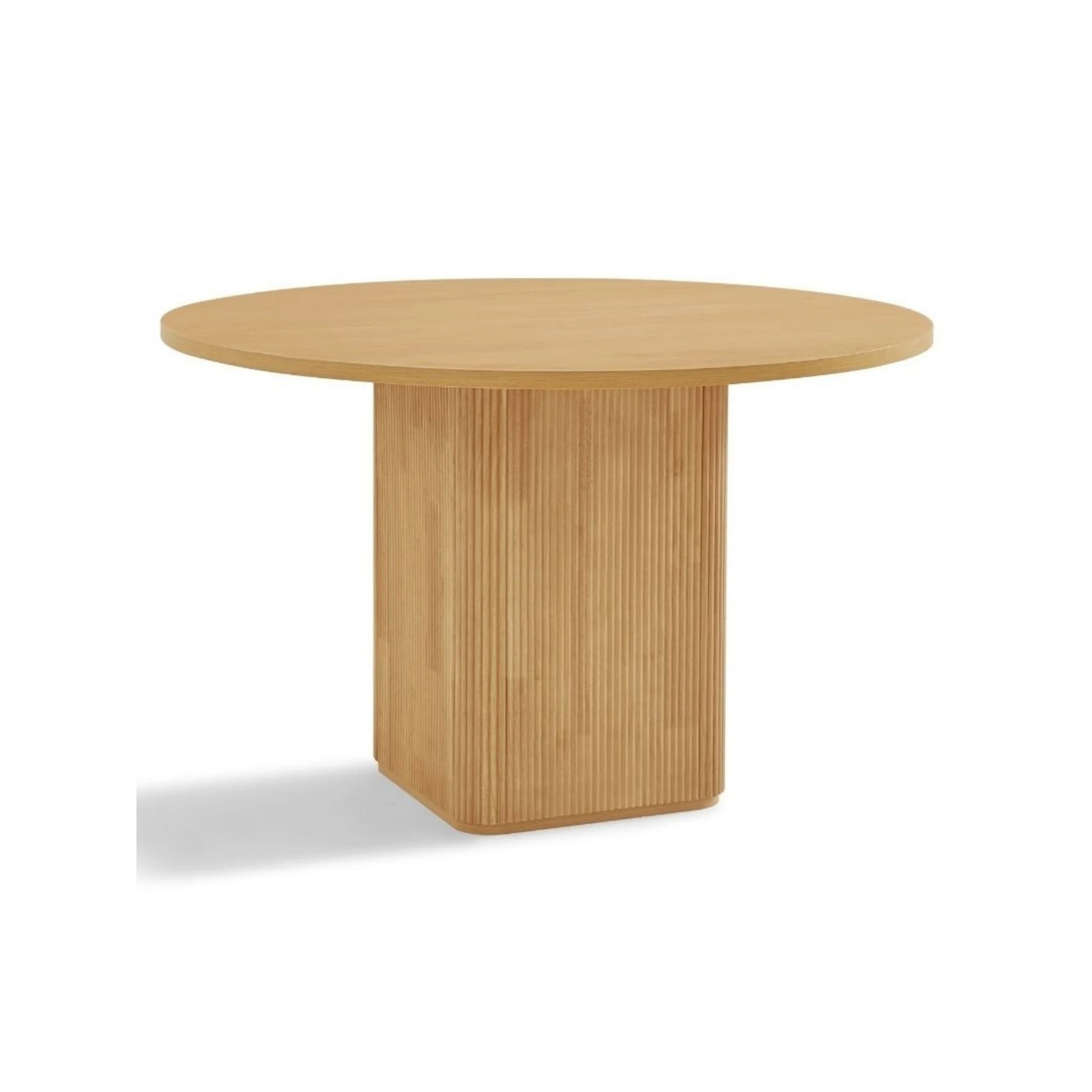 Lifely Tate Ripple Round Dining Table, Natural Wood