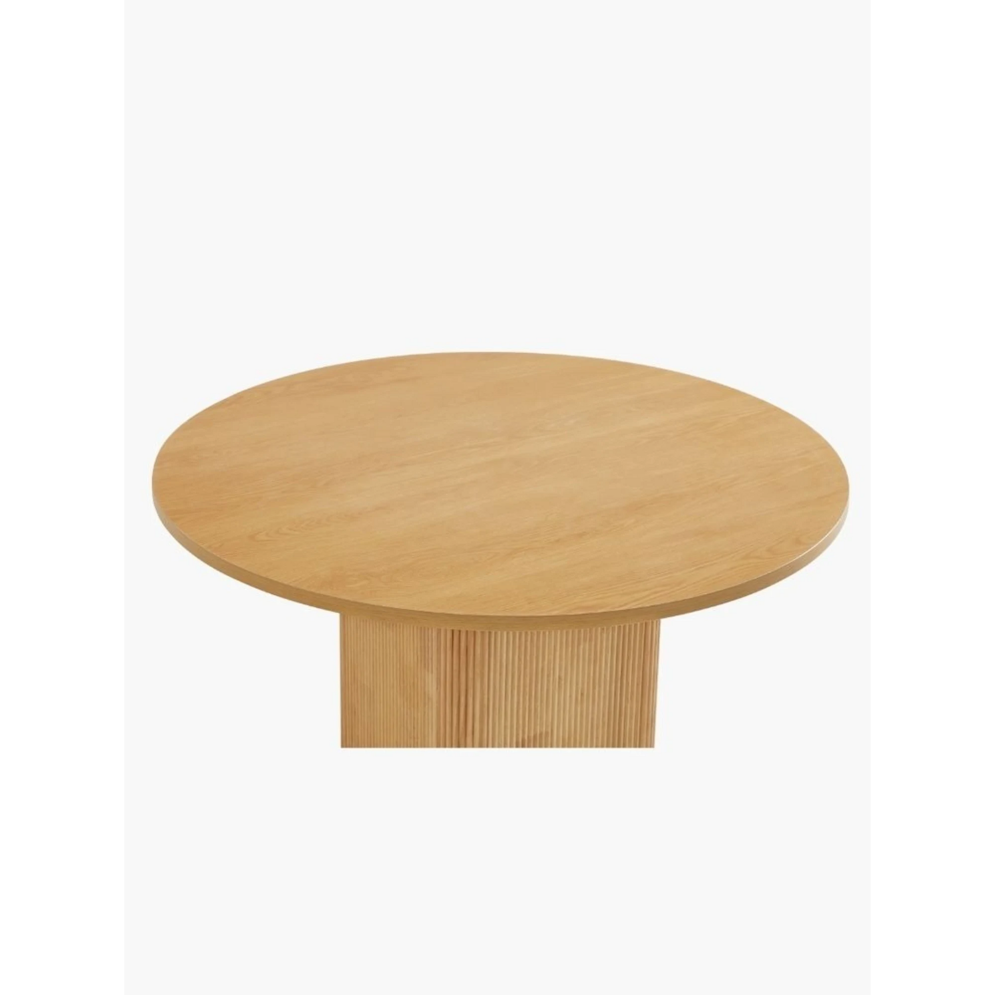 Lifely Tate Ripple Round Dining Table, Natural Wood