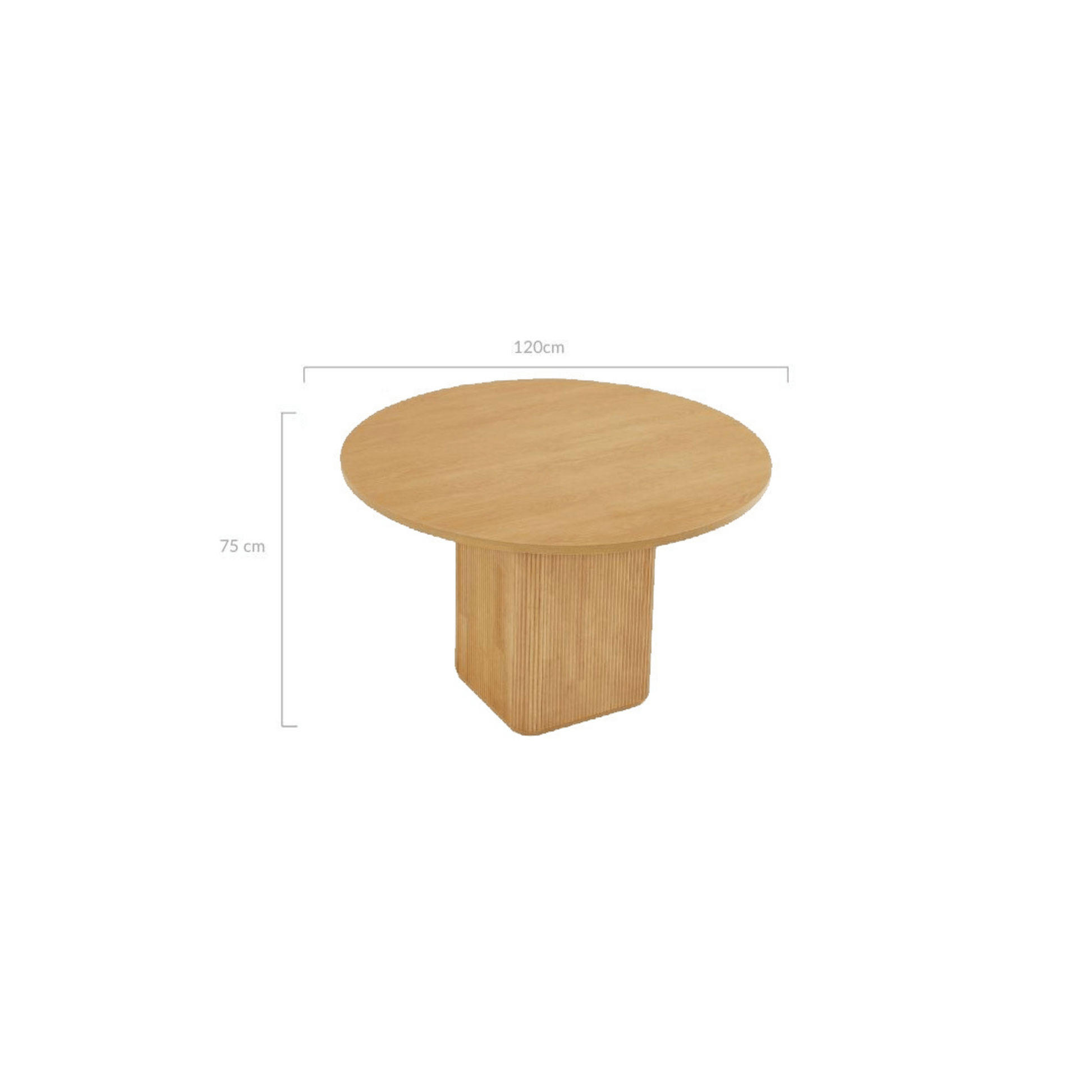 Lifely Tate Ripple Round Dining Table, Natural Wood