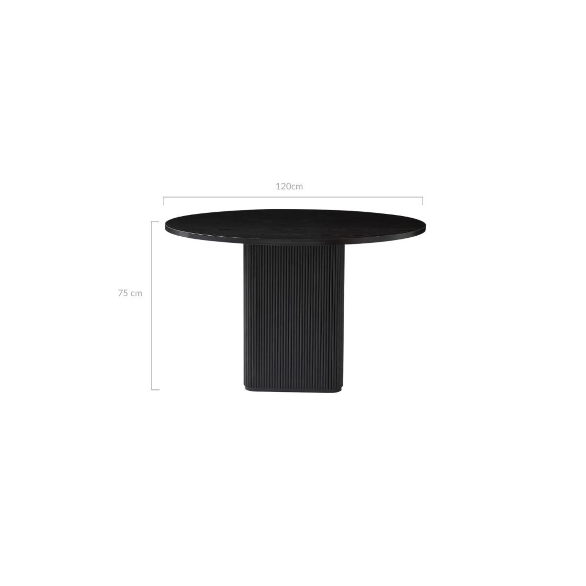 Lifely Tate Ripple Round Dining Table, Black