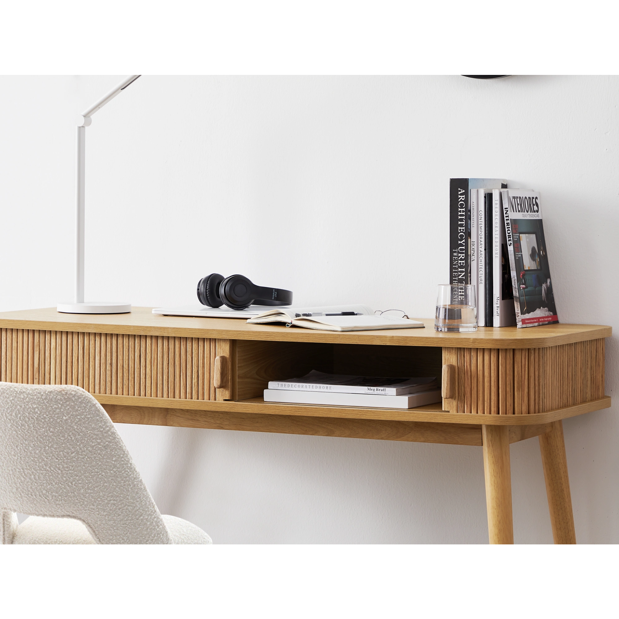Lifely Tate Desk, Natural Wood, 50Lx120Wx78Hcm