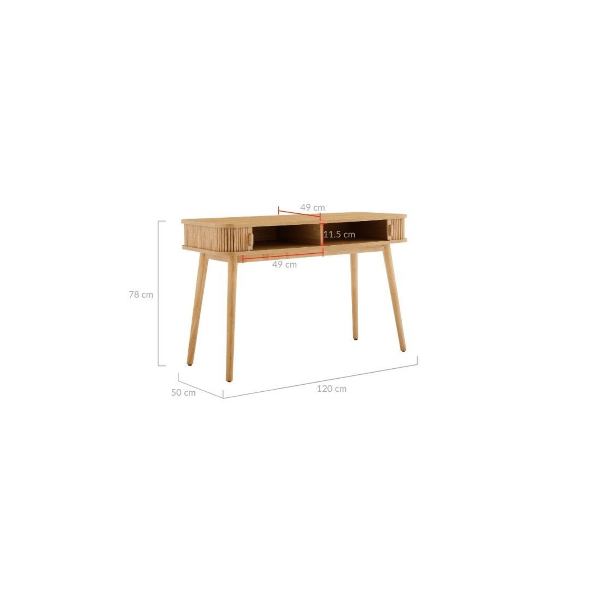 Lifely Tate Desk, Natural Wood, 50Lx120Wx78Hcm