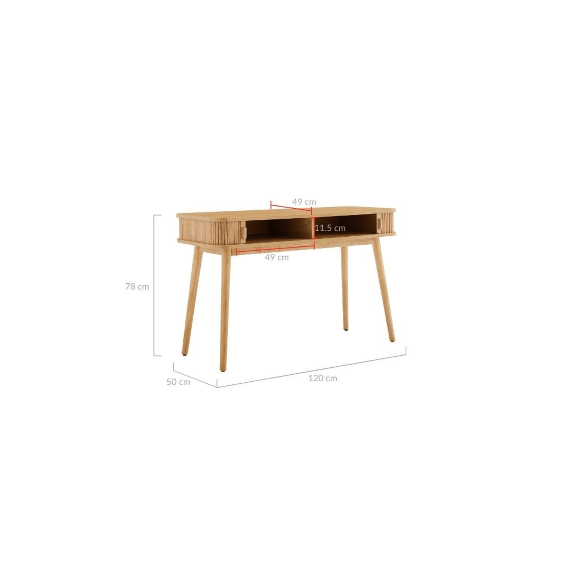 Lifely Tate Desk, Natural Wood, 50Lx120Wx78Hcm