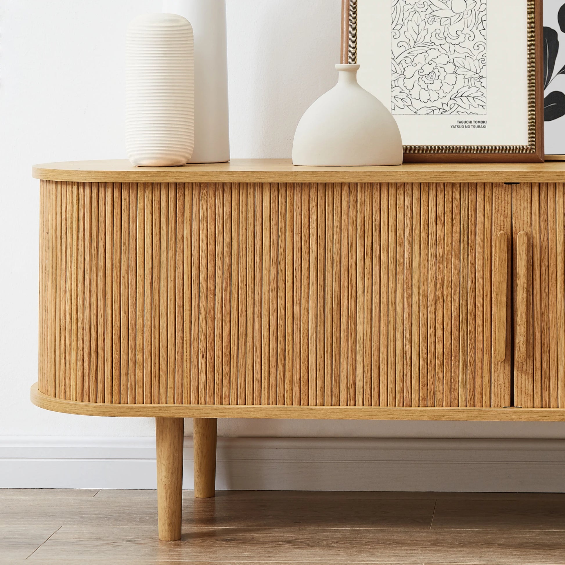 Lifely Tate Entertainment Unit, Natural Wood, 200cm