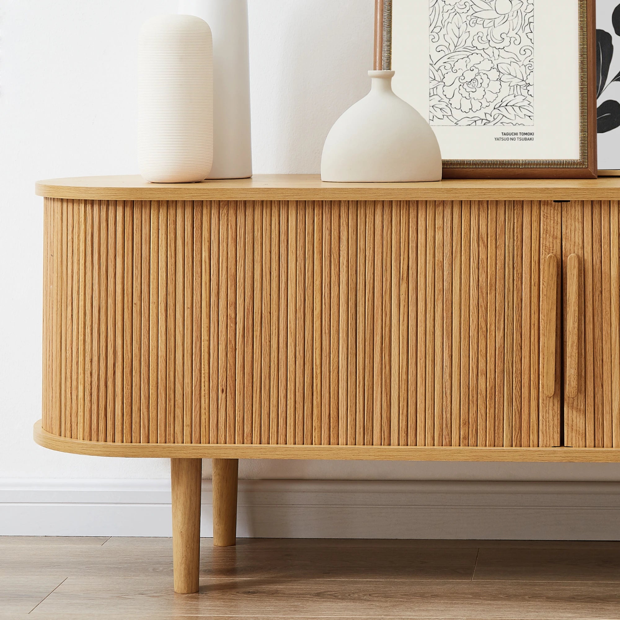 Lifely Tate Entertainment Unit, Natural Wood, 200cm