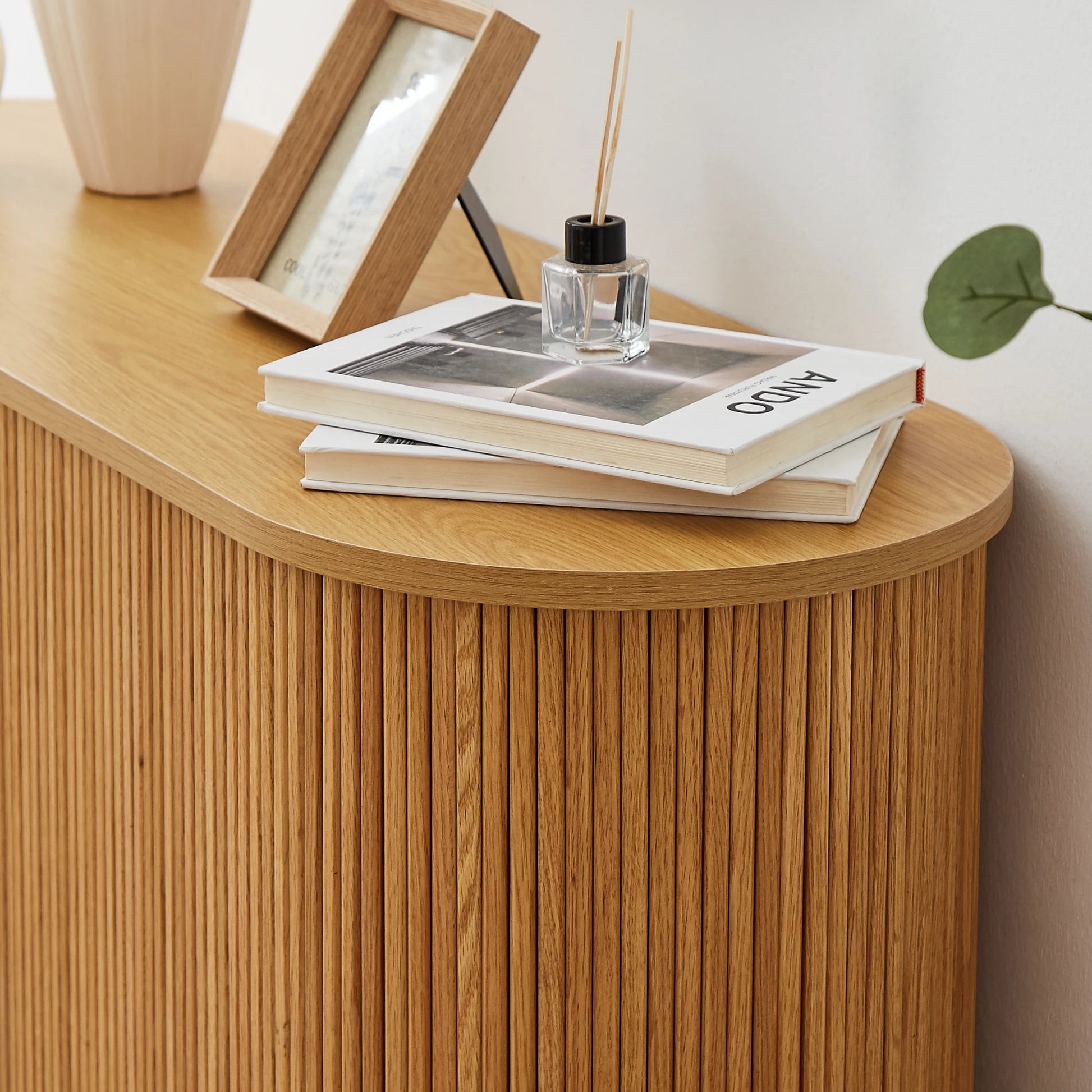 Lifely Tate Entertainment Unit, Natural Wood, 200cm