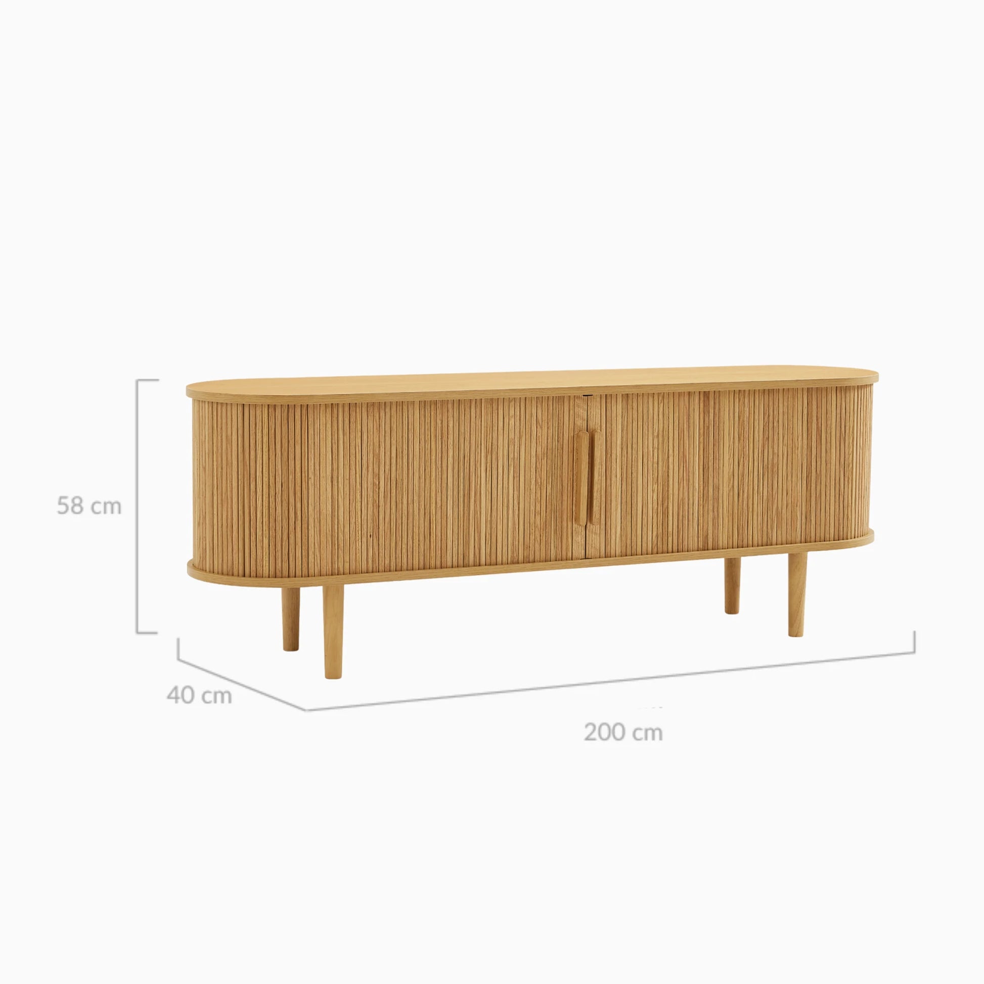 Lifely Tate Entertainment Unit, Natural Wood, 200cm
