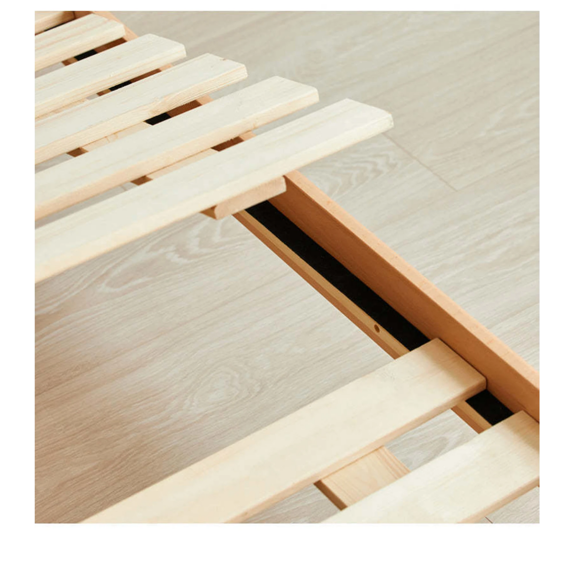 SolidWood Ayla Car Styling Global Double Bed Frame, Natural Wood