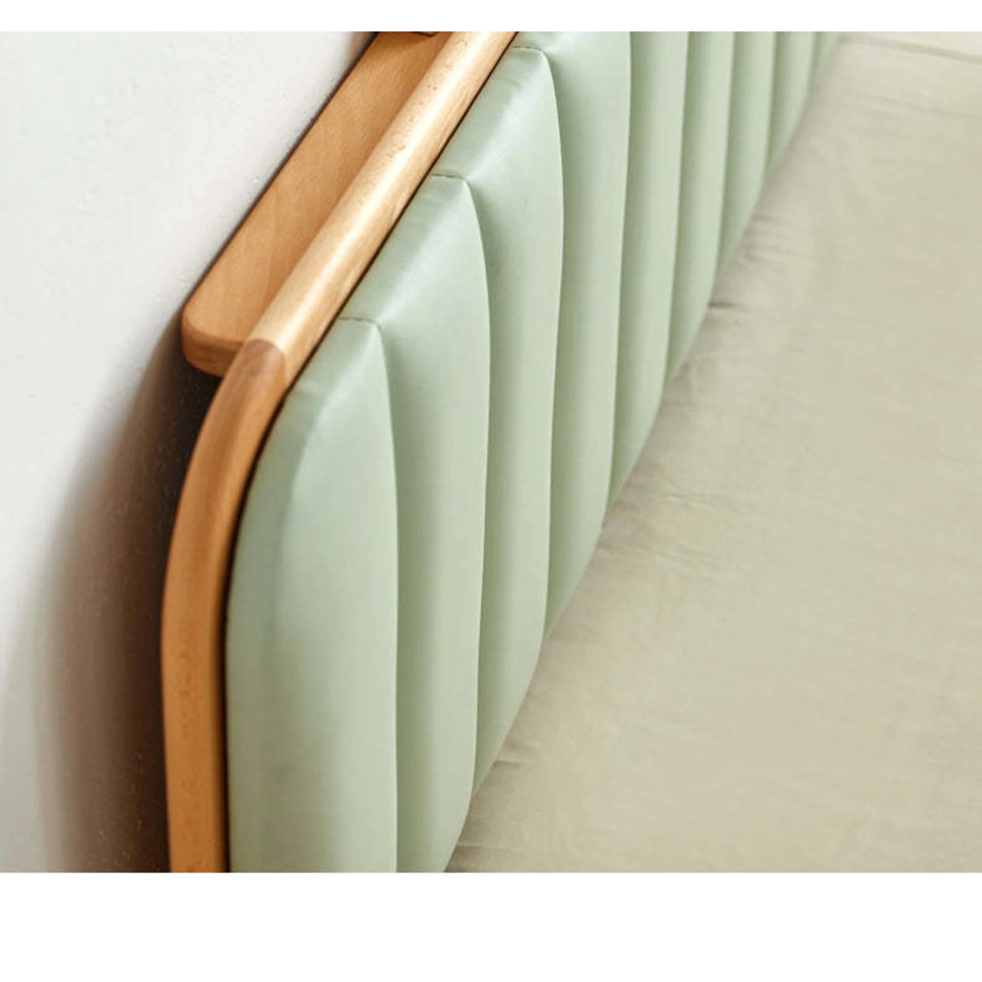 SolidWood Ayla Car Styling Global Queen Bed Frame, Natural Wood