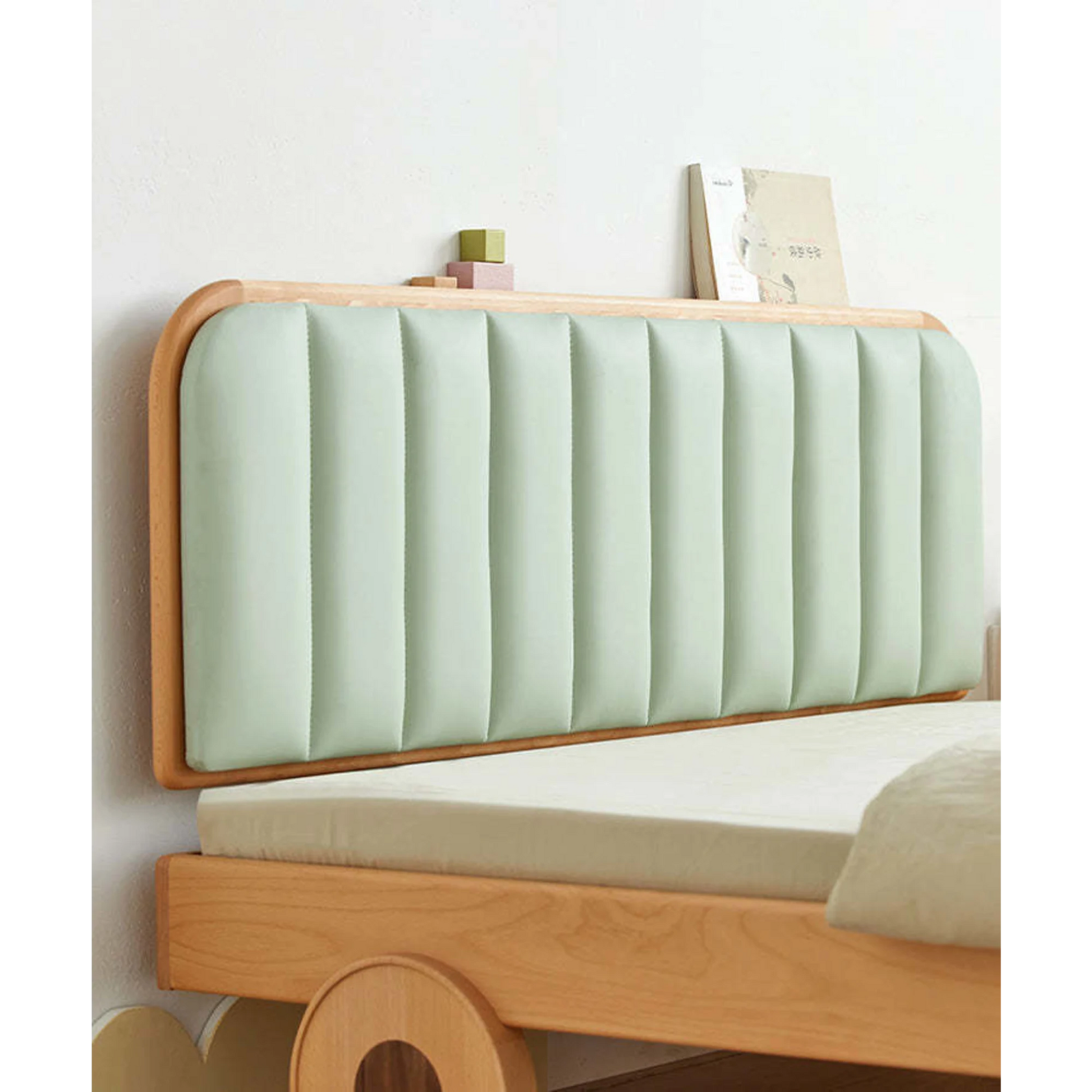 SolidWood Ayla Car Styling Global Queen Bed Frame, Natural Wood