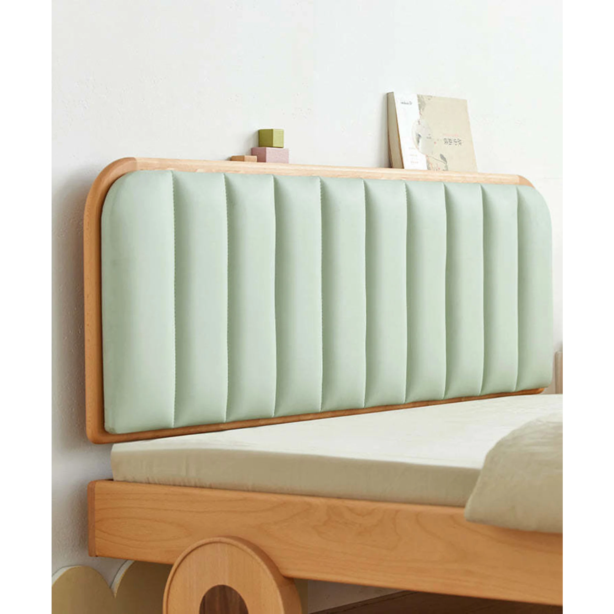 SolidWood Ayla Car Styling Global Queen Bed Frame, Natural Wood