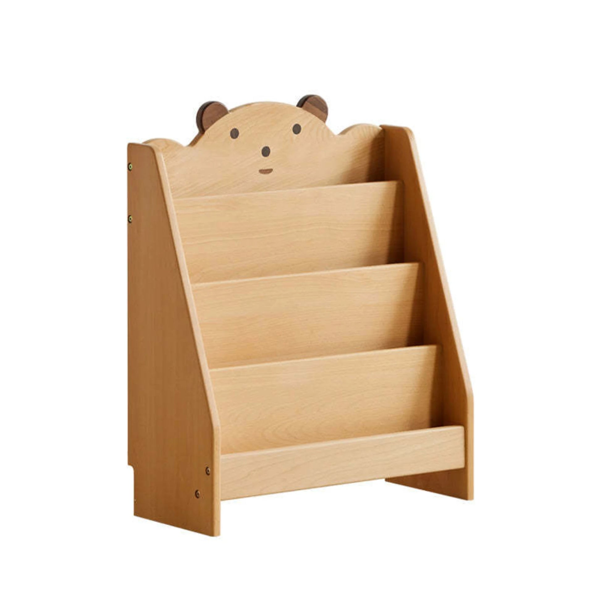 Solidwood Ayla Bear Styling Bookshelf of Four-tier, 60x27CM, Beech