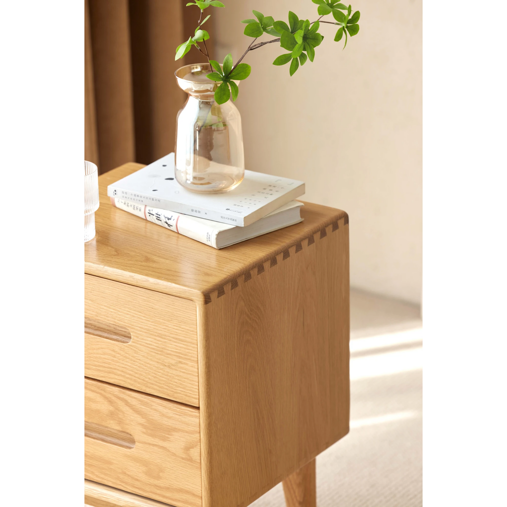 Solidwood Bailey Bedside Table, 36x32CM, Natural Wood