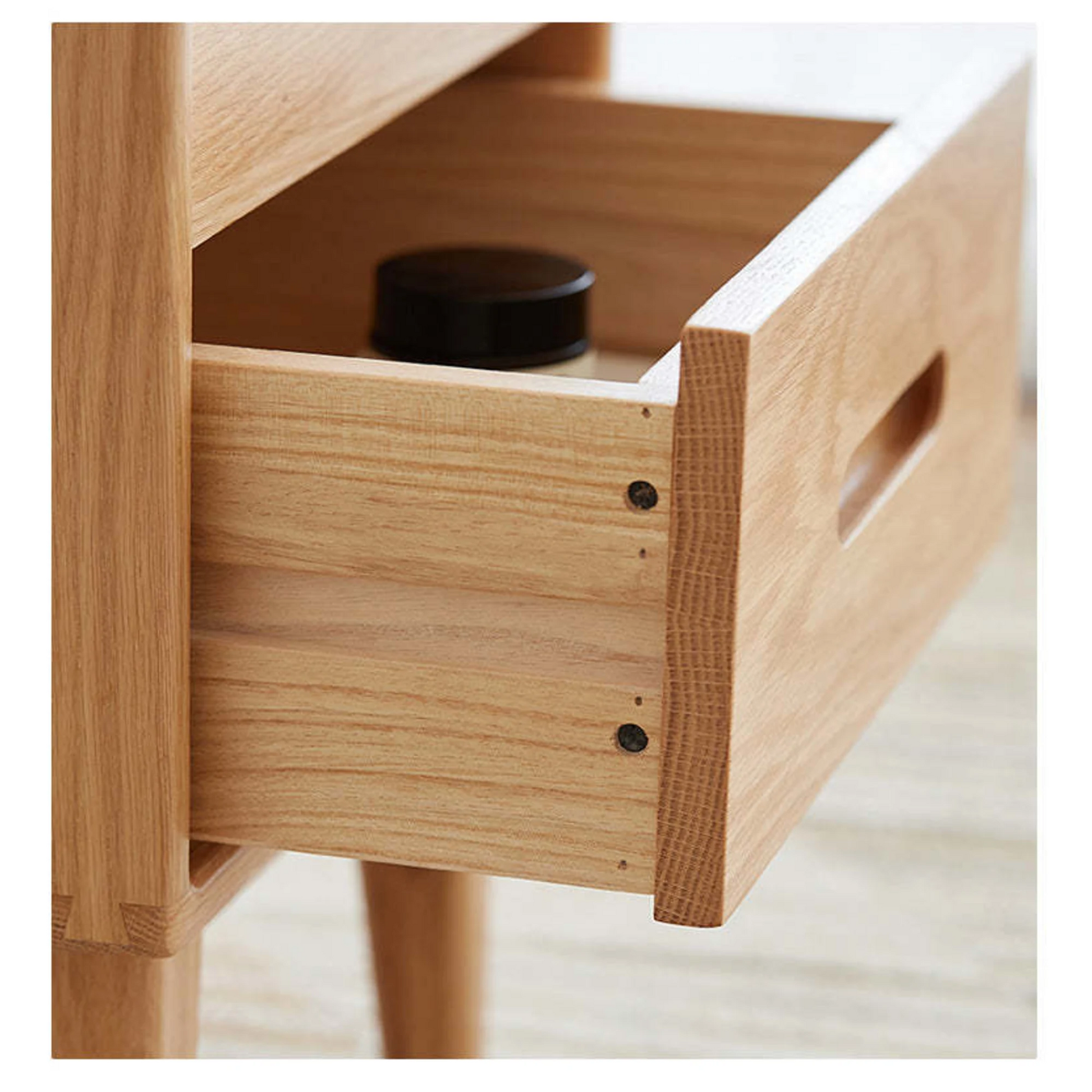 Solidwood Bailey Bedside Table, 36x32CM, Natural Wood