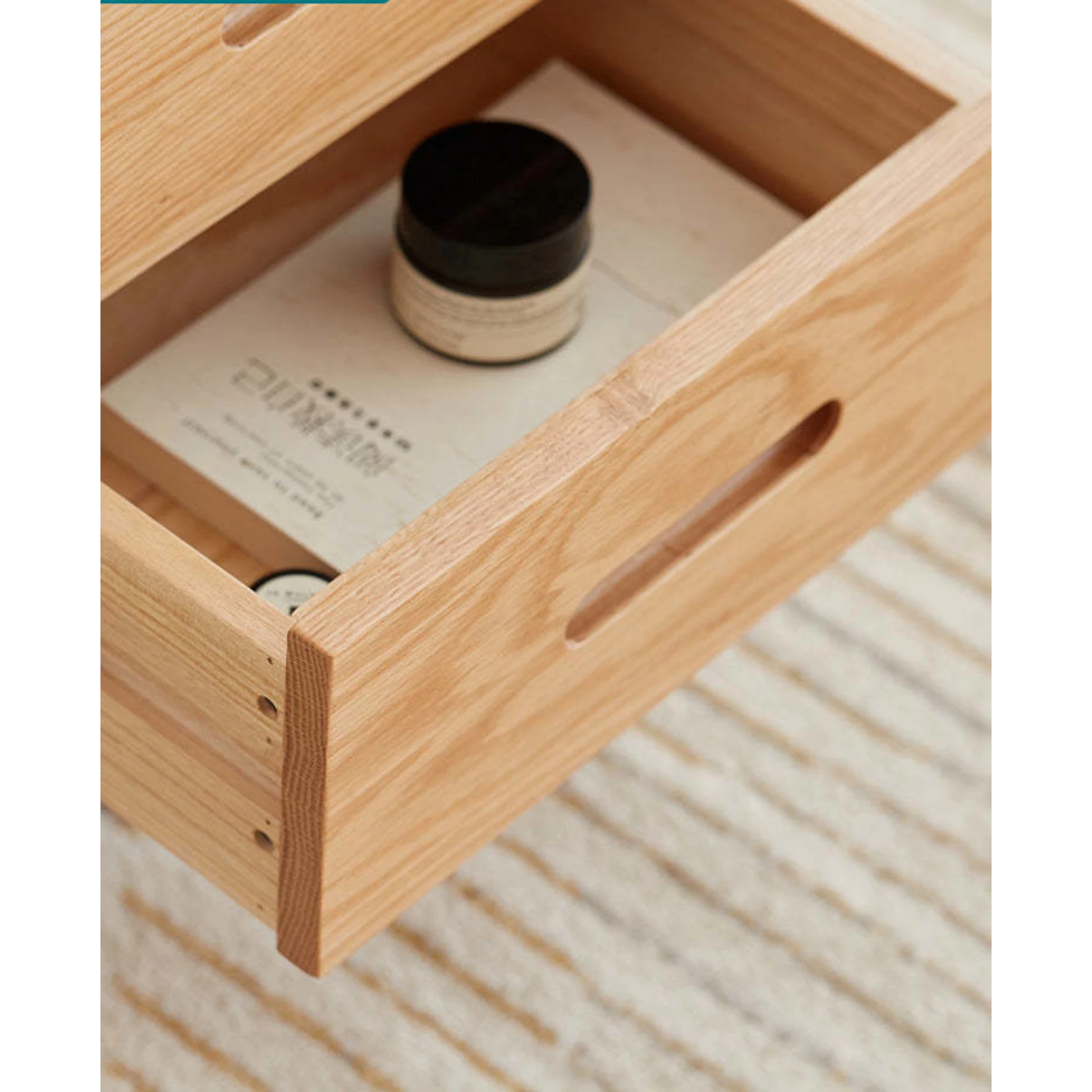 Solidwood Bailey Bedside Table, 36x32CM, Natural Wood