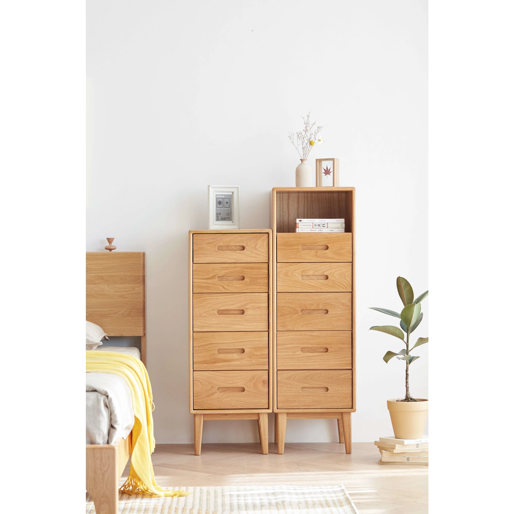 Solidwood Bailey Chest of 5 Drawers, 36x40CM, Natural Wood
