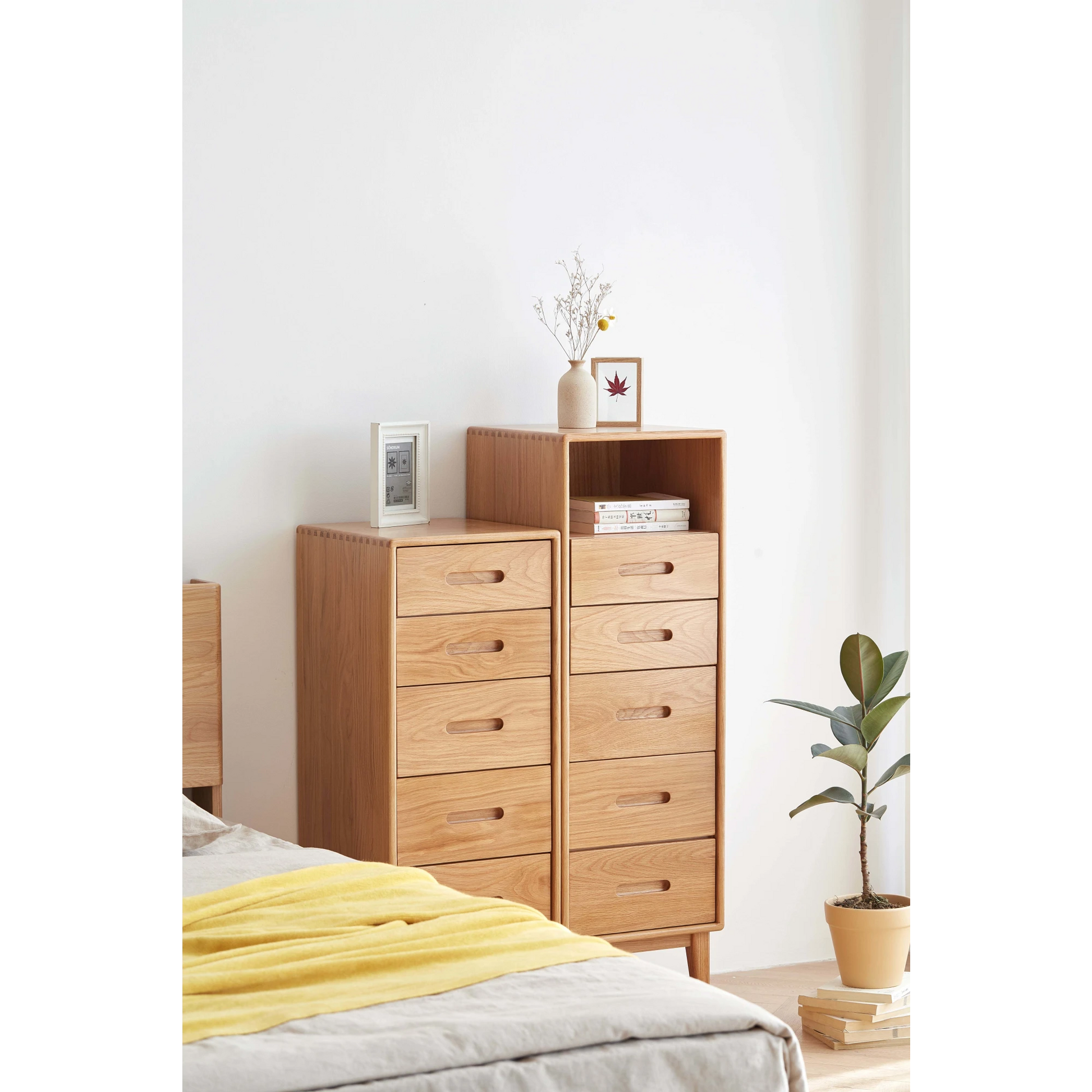 Solidwood Bailey Chest of 5 Drawers, 36x40CM, Natural Wood