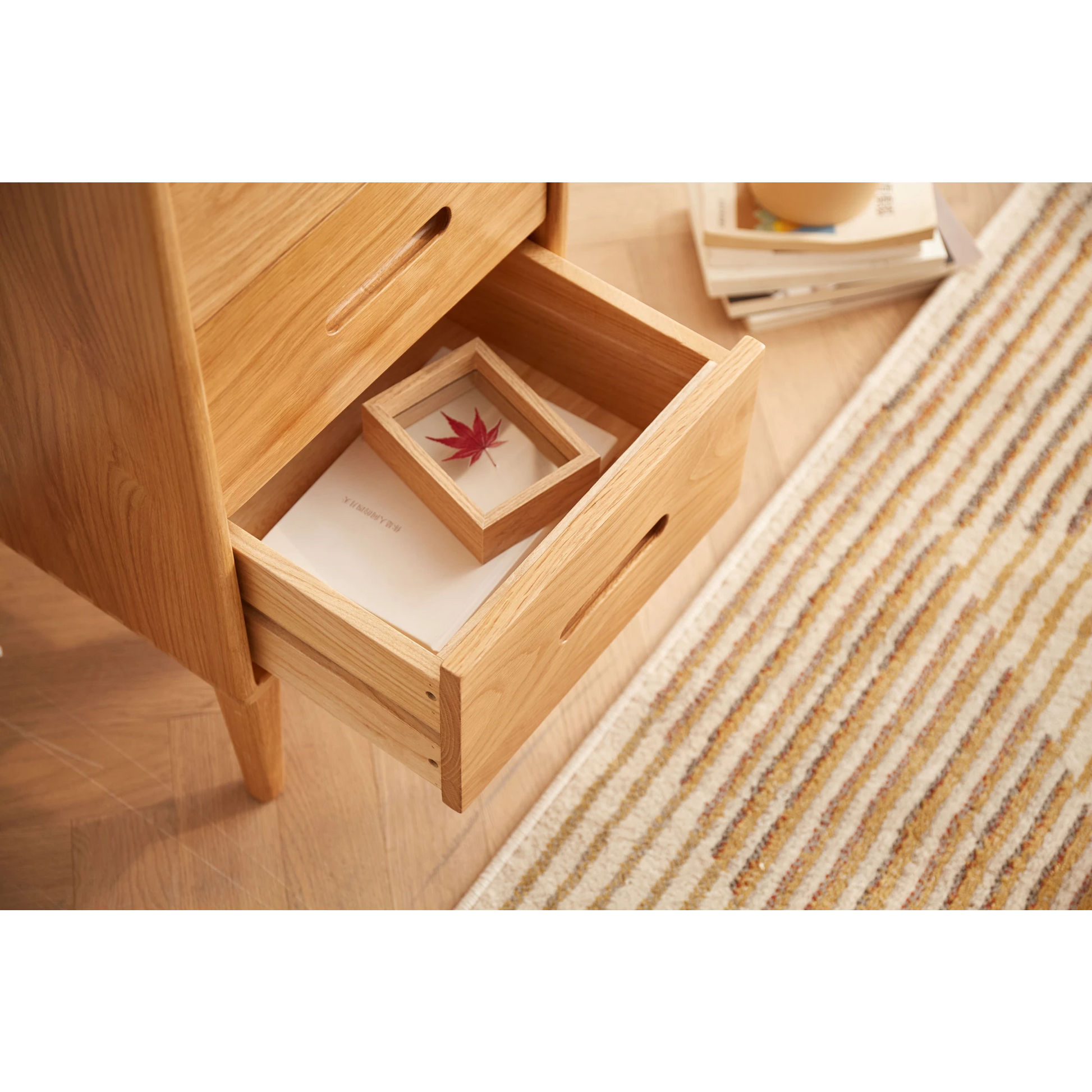 Solidwood Bailey Chest of 5 Drawers, 36x40CM, Natural Wood