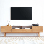 Solidwood Bailey TV Stand, 150x32x45CM, Natural Wood