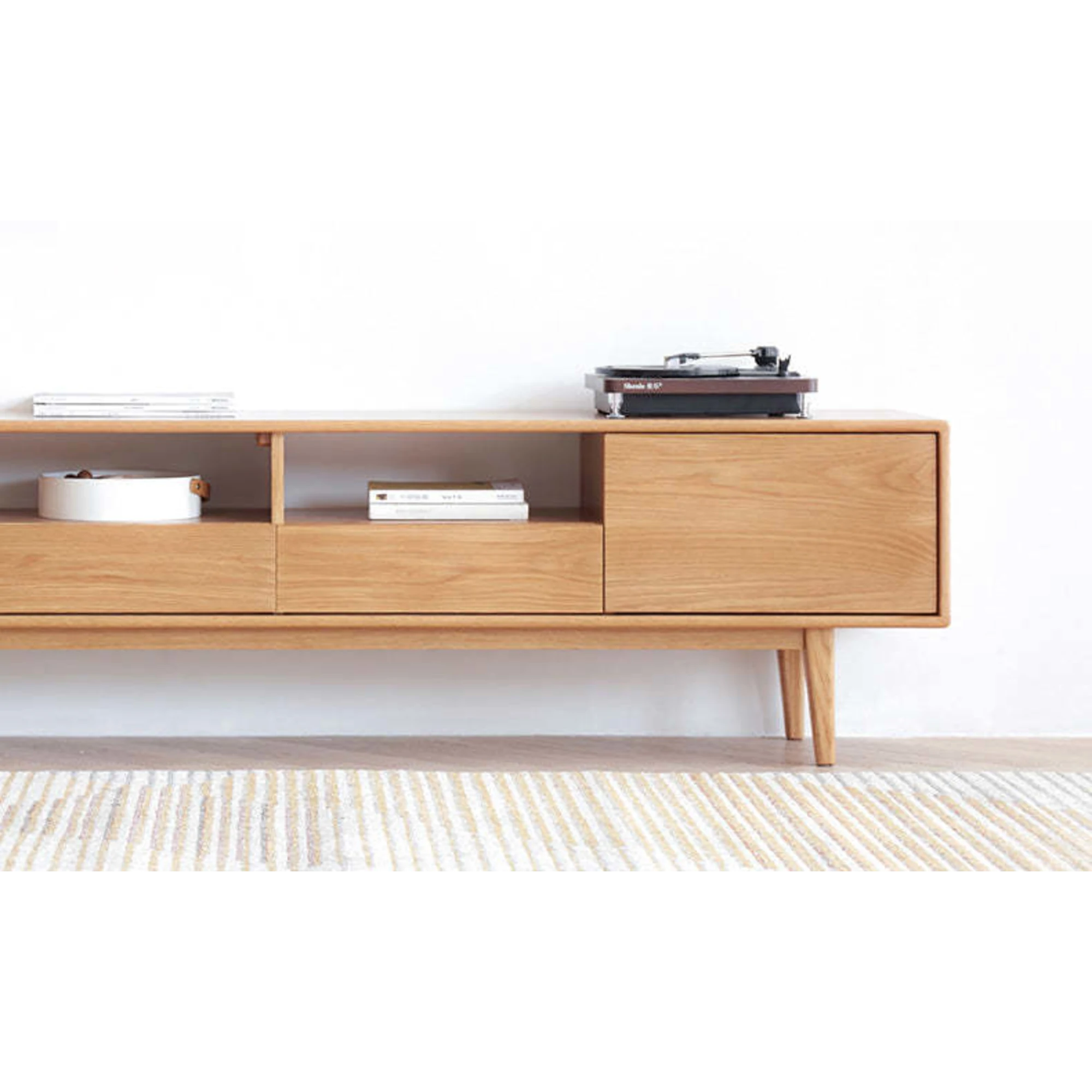 Solidwood Bailey TV Stand, 150x32x45CM, Natural Wood