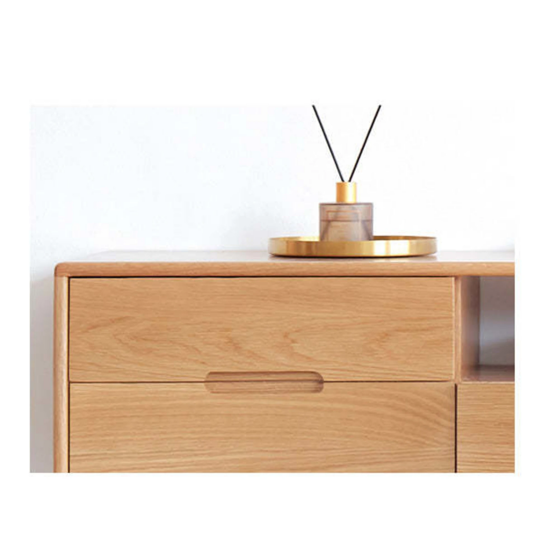 Solidwood Bailey TV Stand, 150x32x45CM, Natural Wood